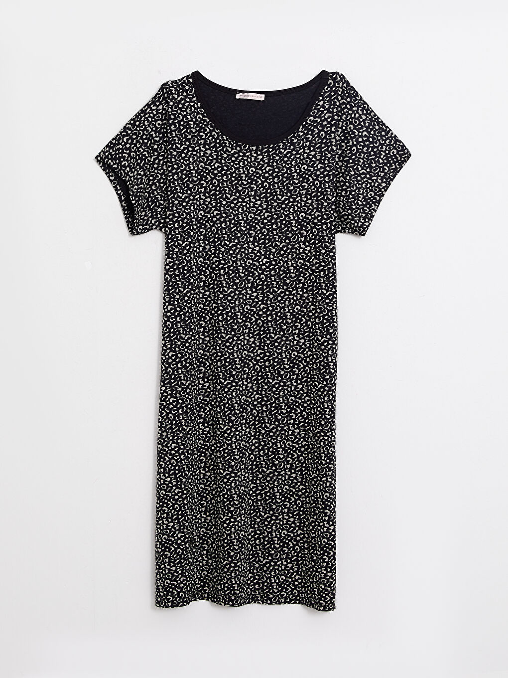 Crew Neck Patterned Short Sleeve Women's Dress -S2N329Z8-LQA