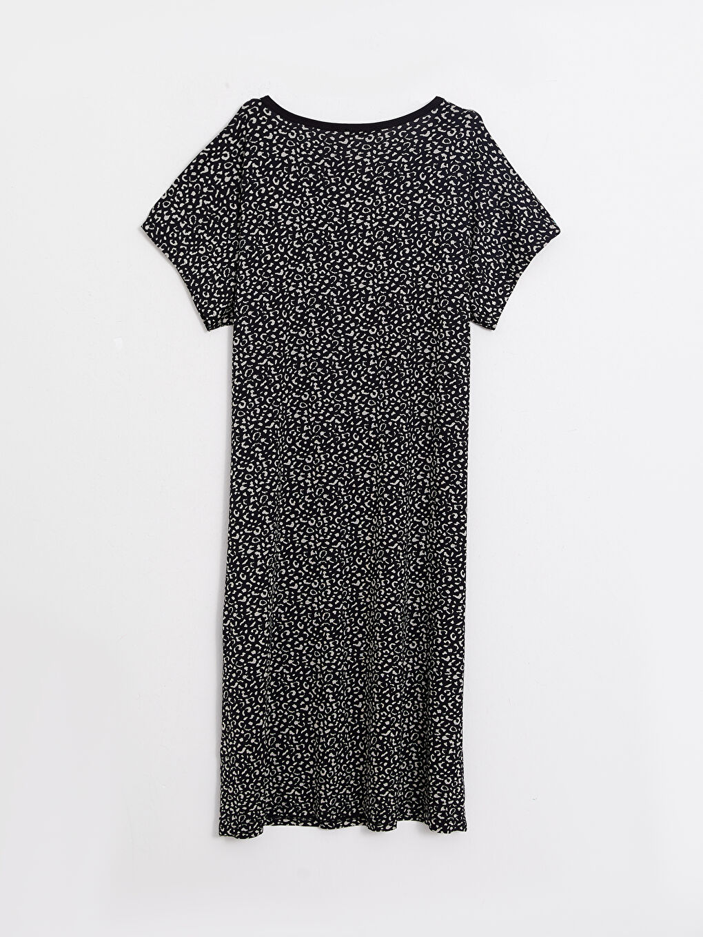 Crew Neck Patterned Short Sleeve Women's Dress -S2N329Z8-LQA