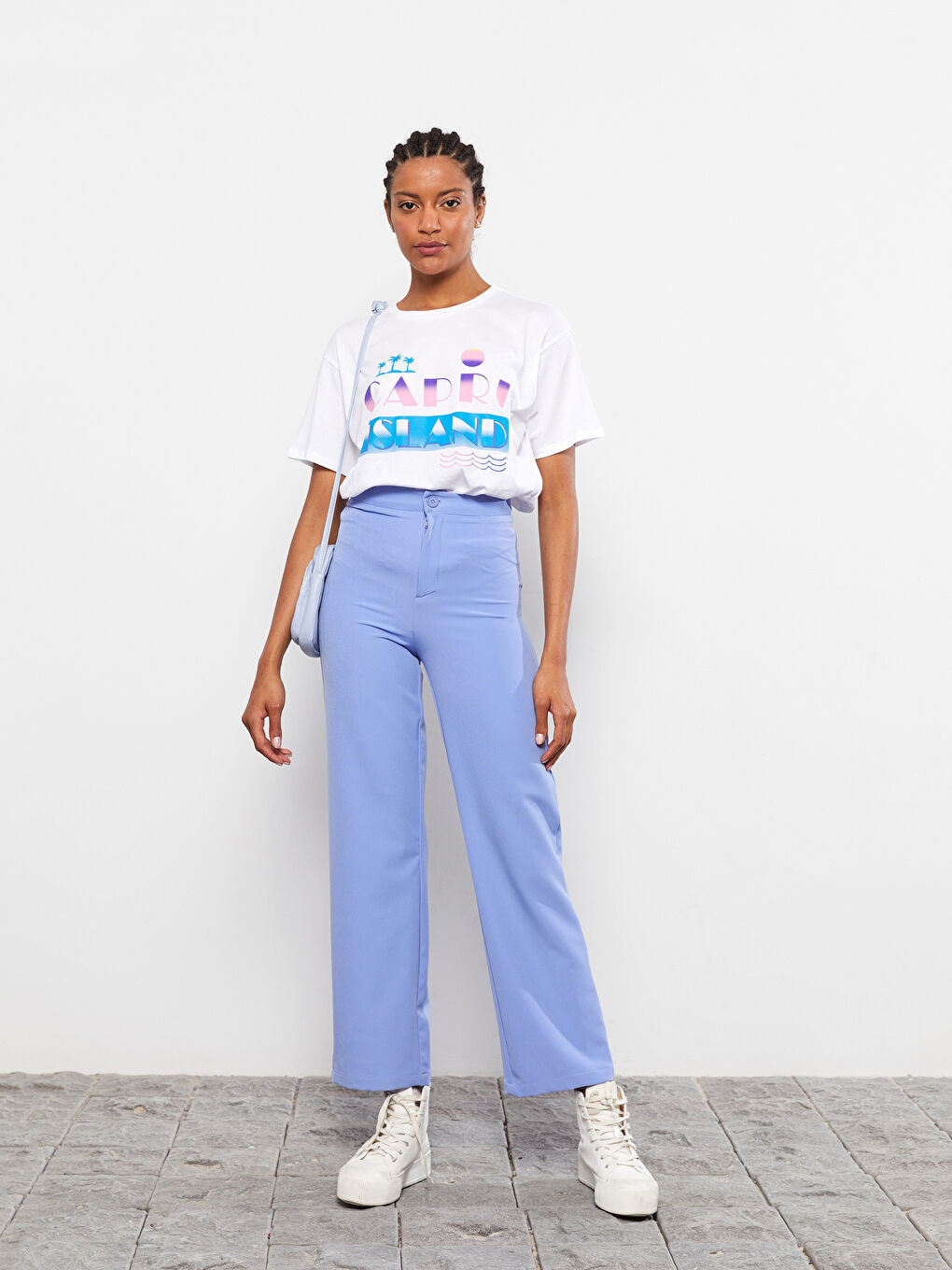 Crew Neck Printed Short Sleeve Cotton Women's T-shirt