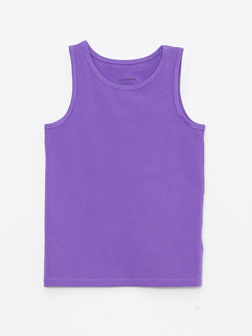 Mor Bisiklet Yaka Basic Pamuklu Kız Çocuk Atlet