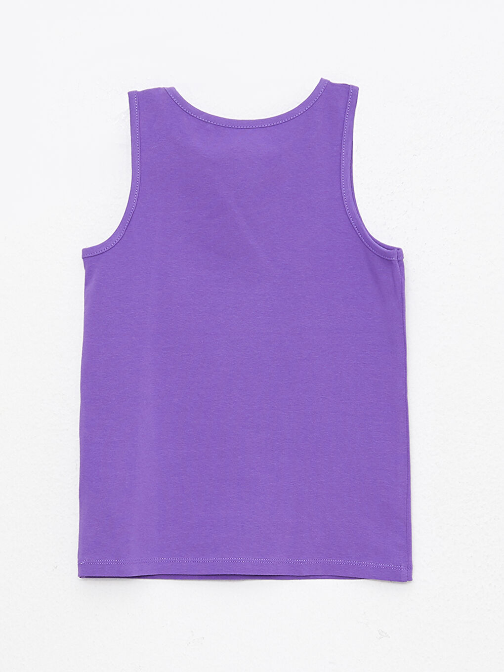 Mor Bisiklet Yaka Basic Pamuklu Kız Çocuk Atlet-1