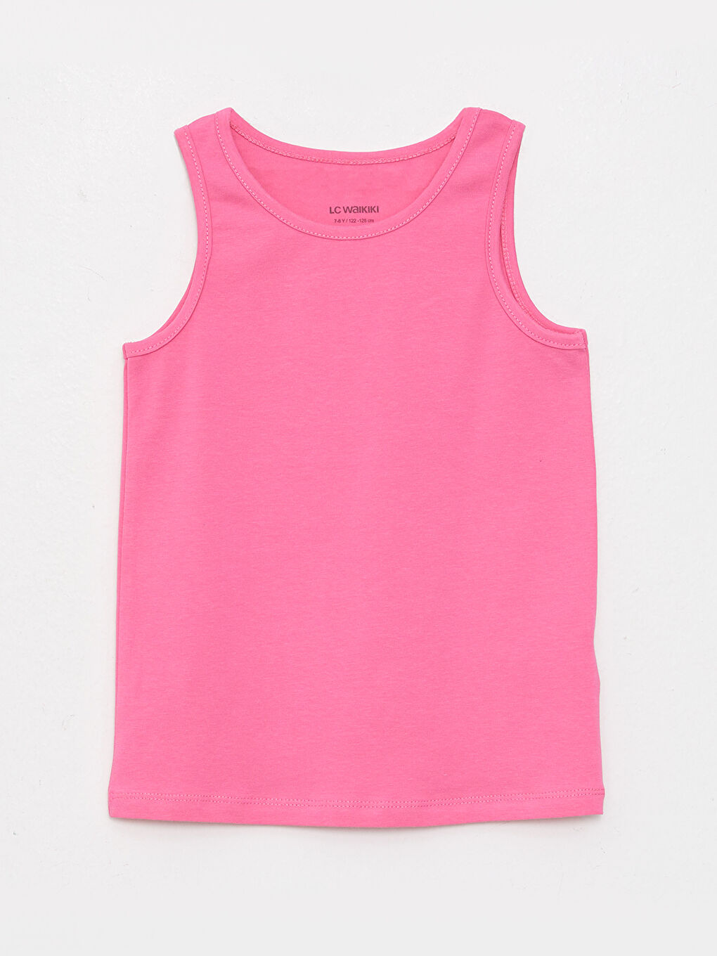 Pembe Bisiklet Yaka Basic Pamuklu Kız Çocuk Atlet