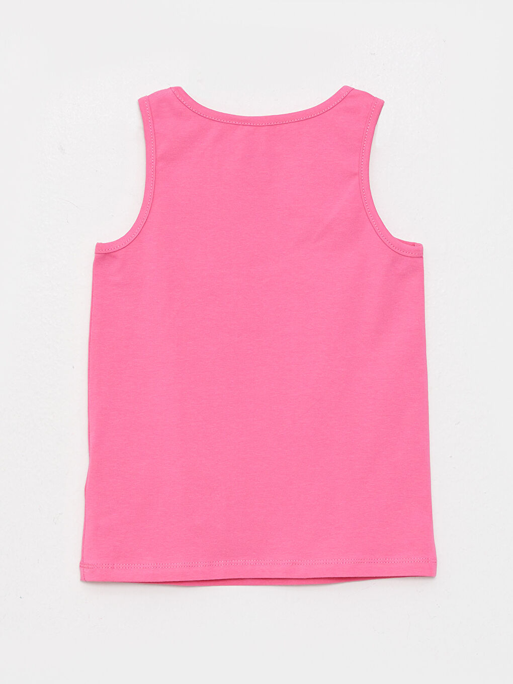 Pembe Bisiklet Yaka Basic Pamuklu Kız Çocuk Atlet-1