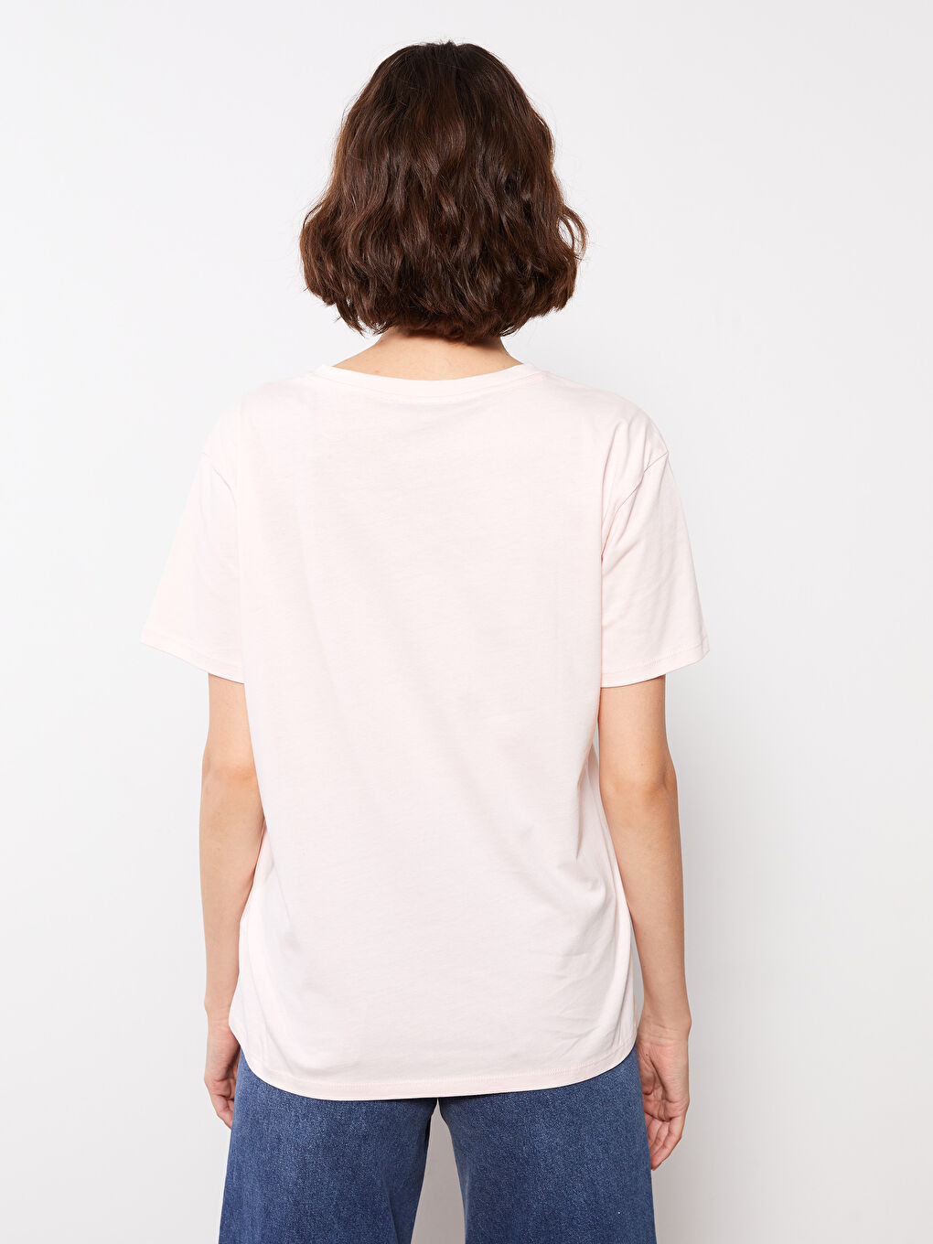 T-shirt en Coton à Manches Courtes Imprimé à Col Rond pour Femmes-4
