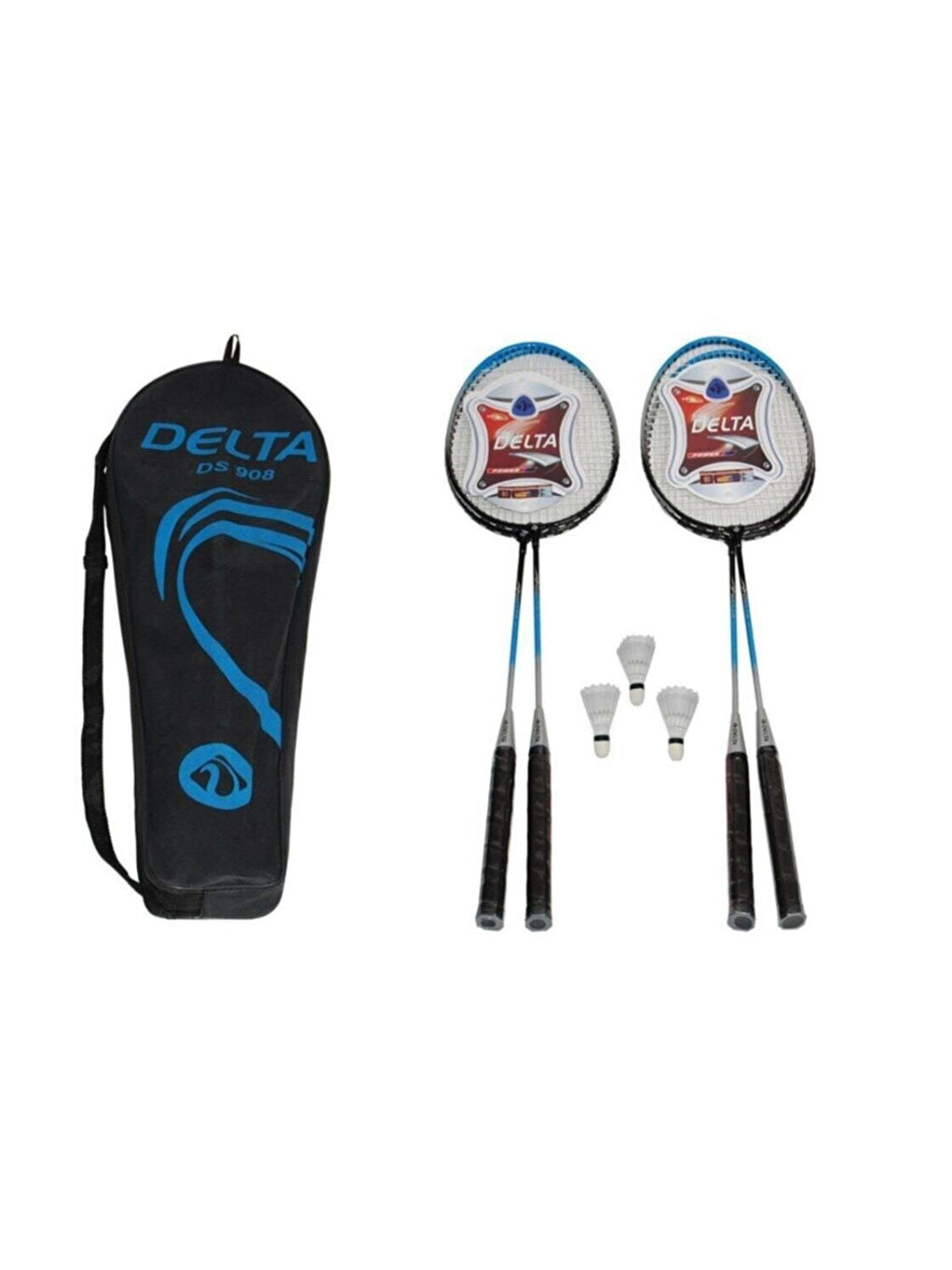 Siyah Badminton Raketi 4'lü Badminton Topu 3'lü Çantalı Grup Seti