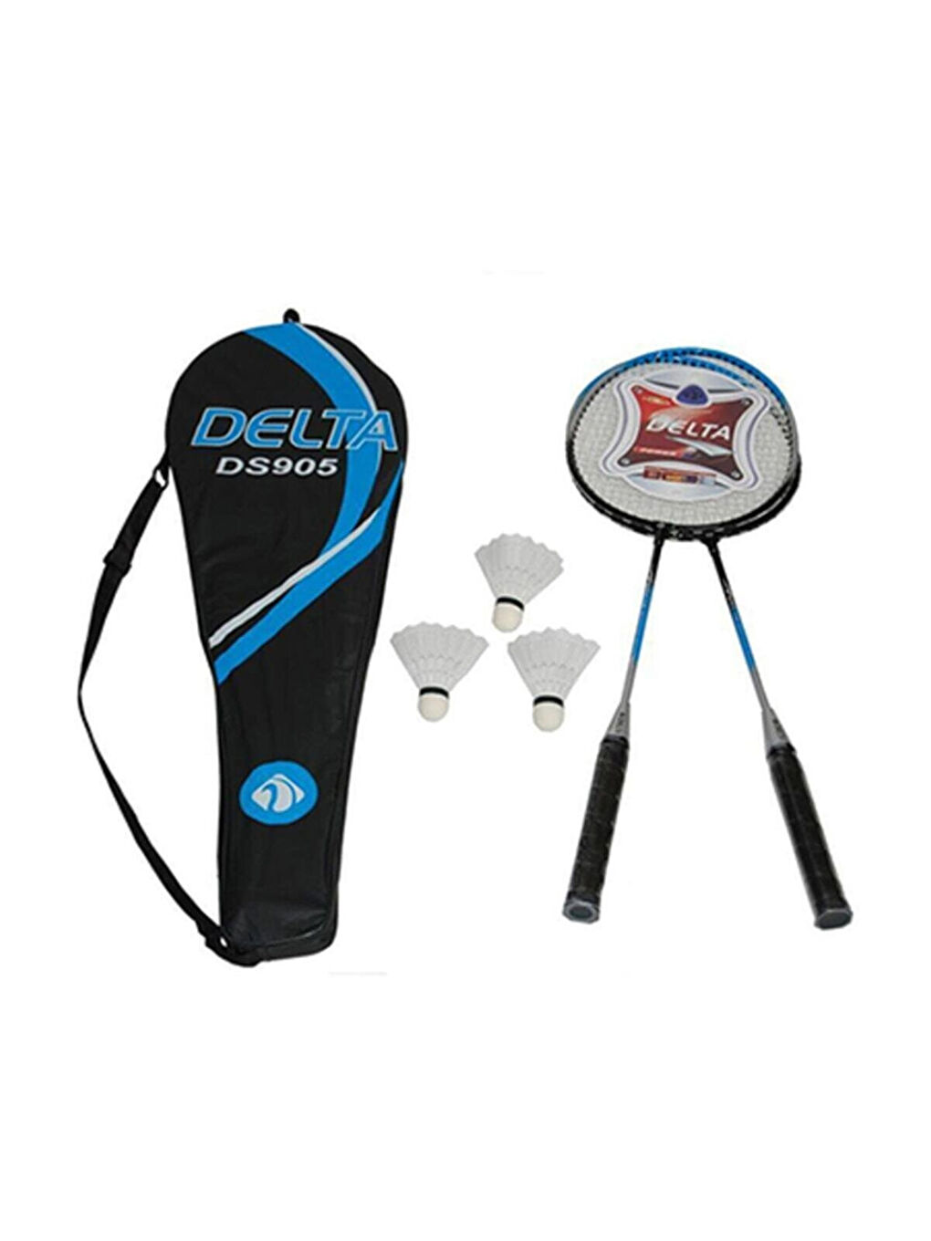 Mavi Çantalı Badminton Raketi 2'li Badminton Topu 3'lü
