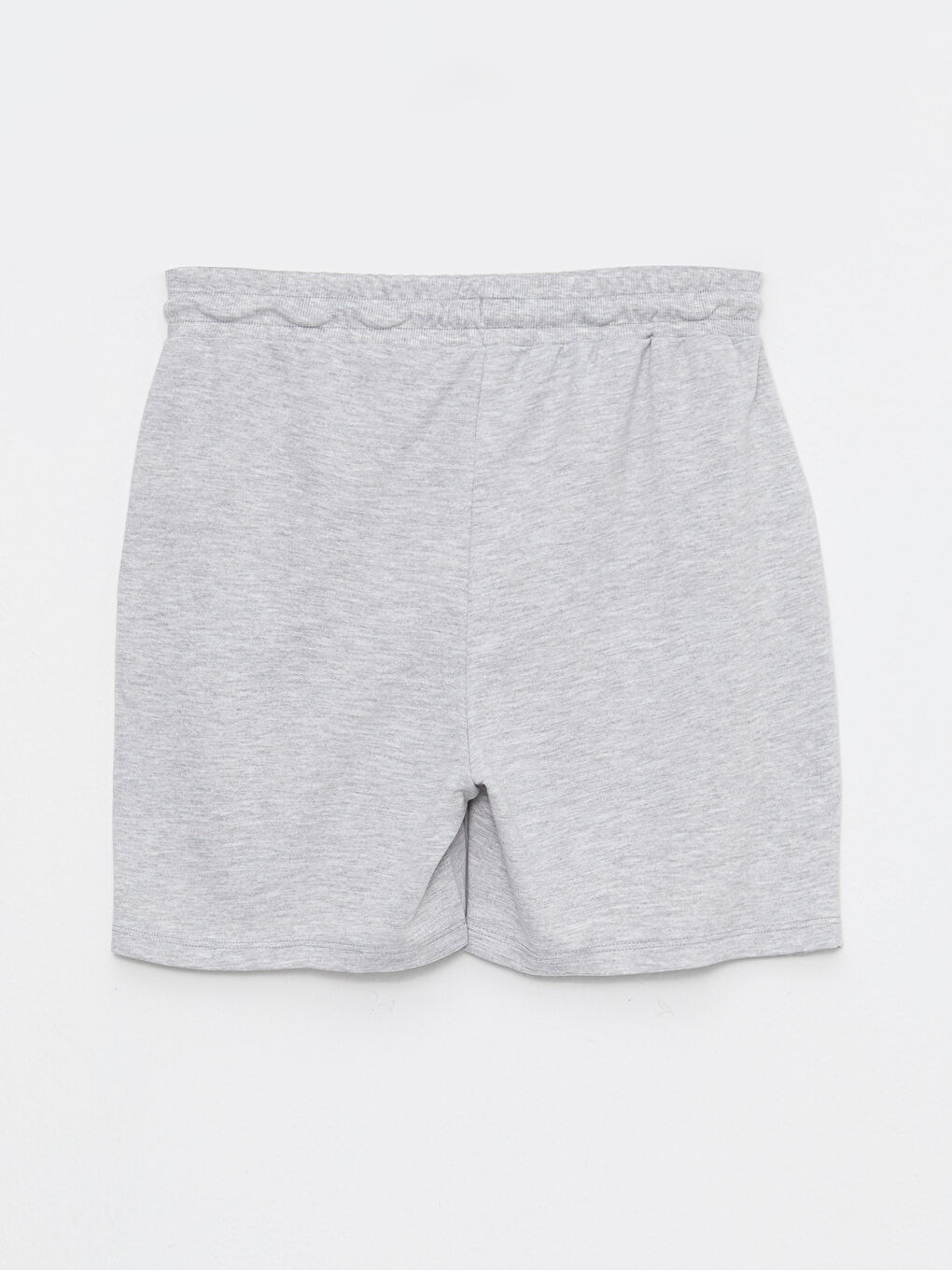 Gri Beli Lastikli Baskılı Kadın Şort-6