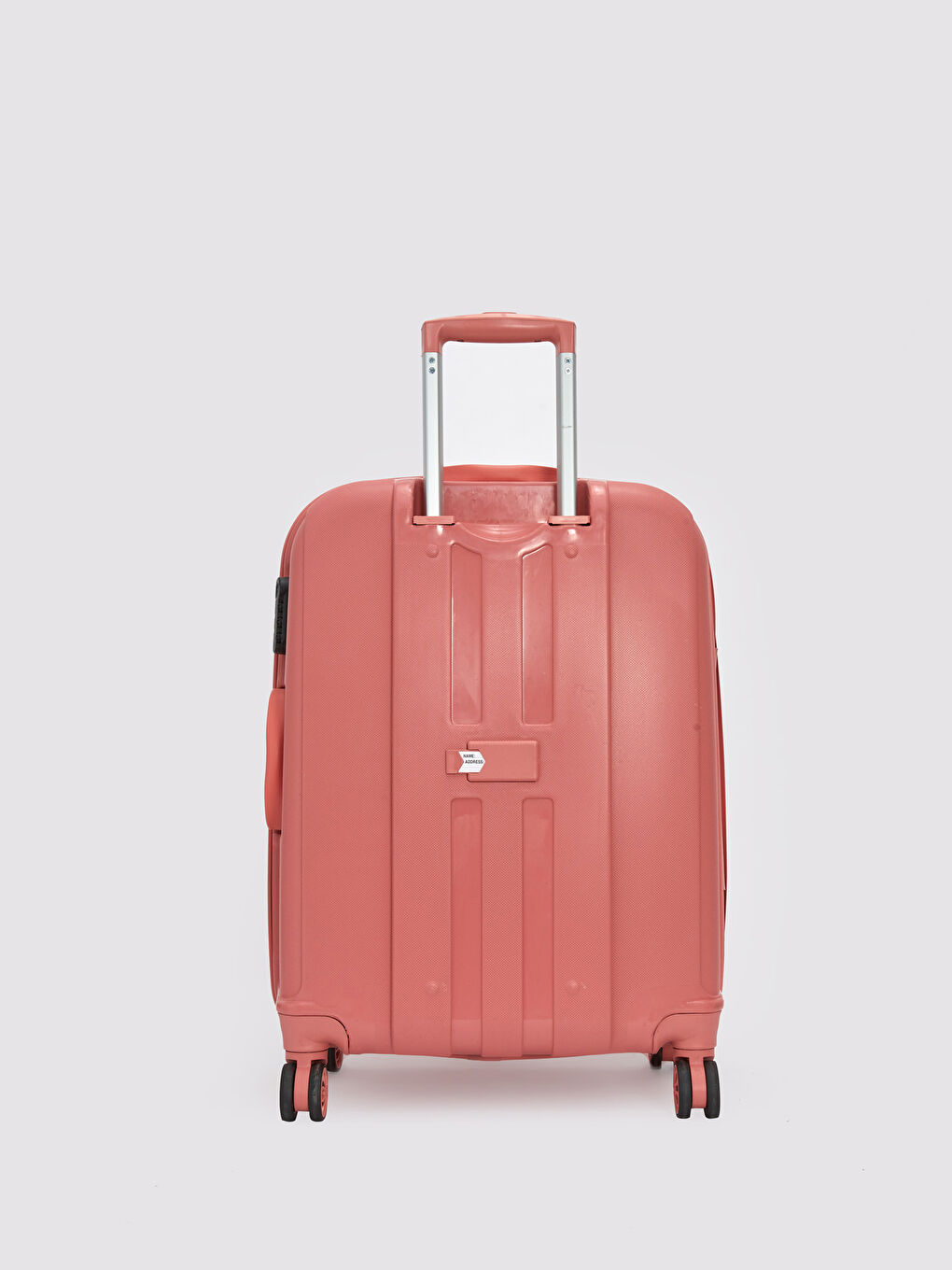 Pembe Kilit Detaylı Çekme Mekanizmalı Orta Boy Valiz-2