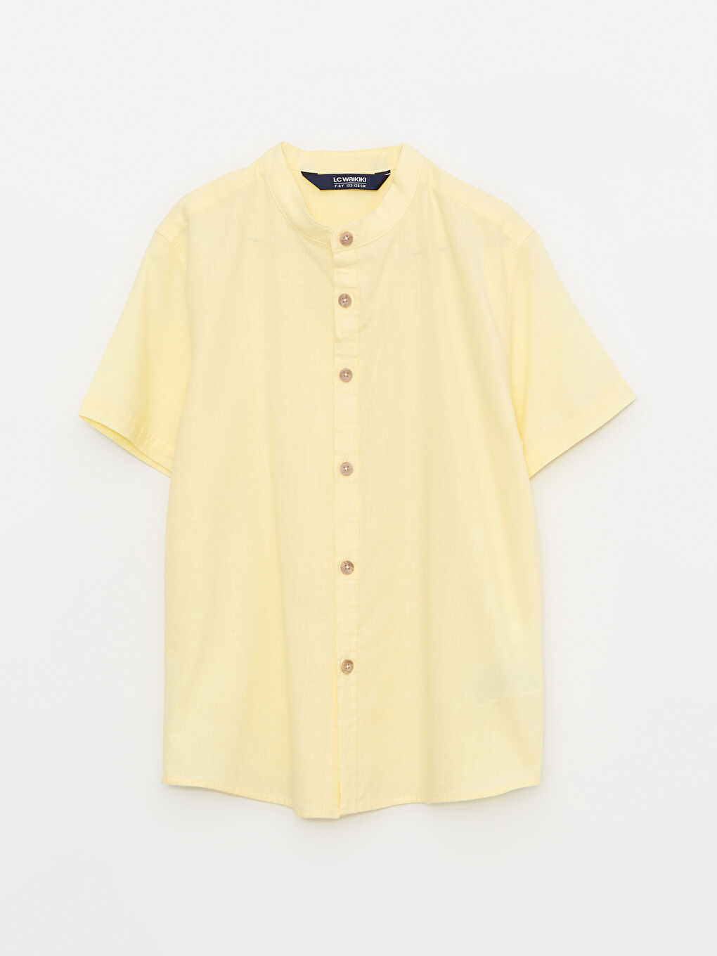 Sarı Hakim Yaka Basic Kısa Kollu Erkek Çocuk Gömlek