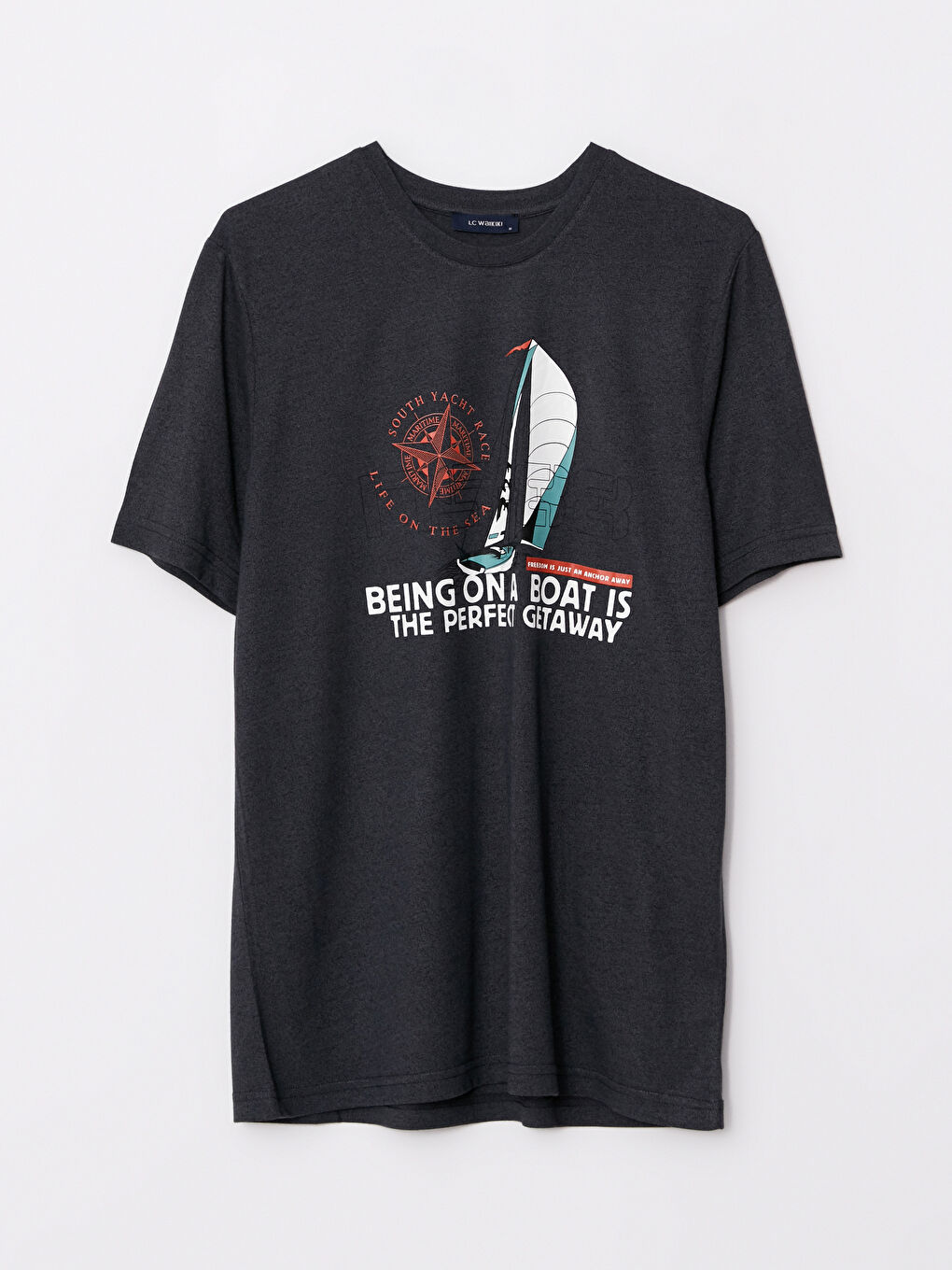 Crew Neck Short Sleeve Printed Combed Cotton Men's T-shirt-5