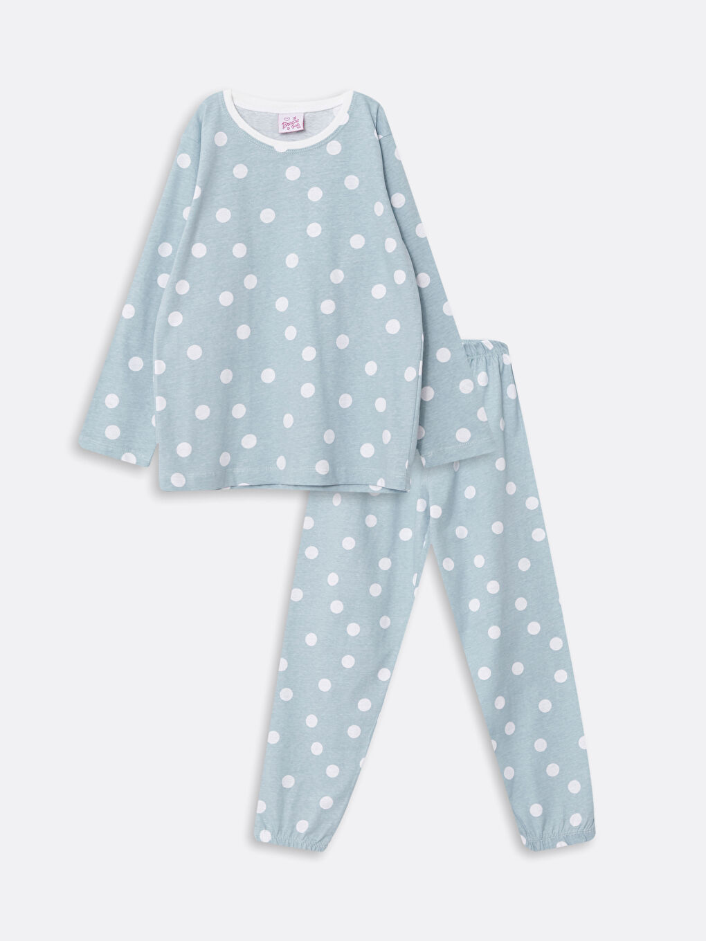 Yeşil Bisiklet Yaka Baskılı Uzun Kollu Kız Çocuk Takım