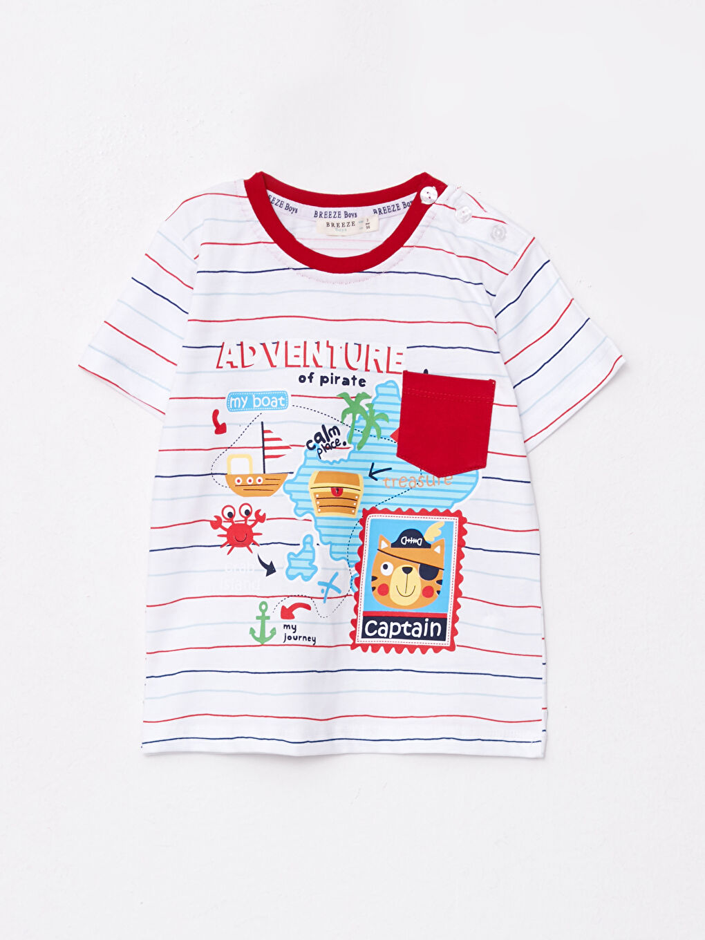 Ekru Bisiklet Yaka Erkek Bebek Tişört ve Şort 2'li-1