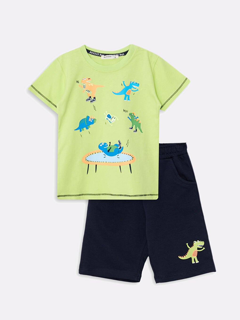 Yeşil Bisiklet Yaka Erkek Bebek 2'li Takım