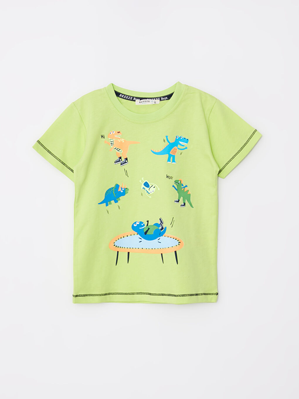 Yeşil Bisiklet Yaka Erkek Bebek 2'li Takım-1