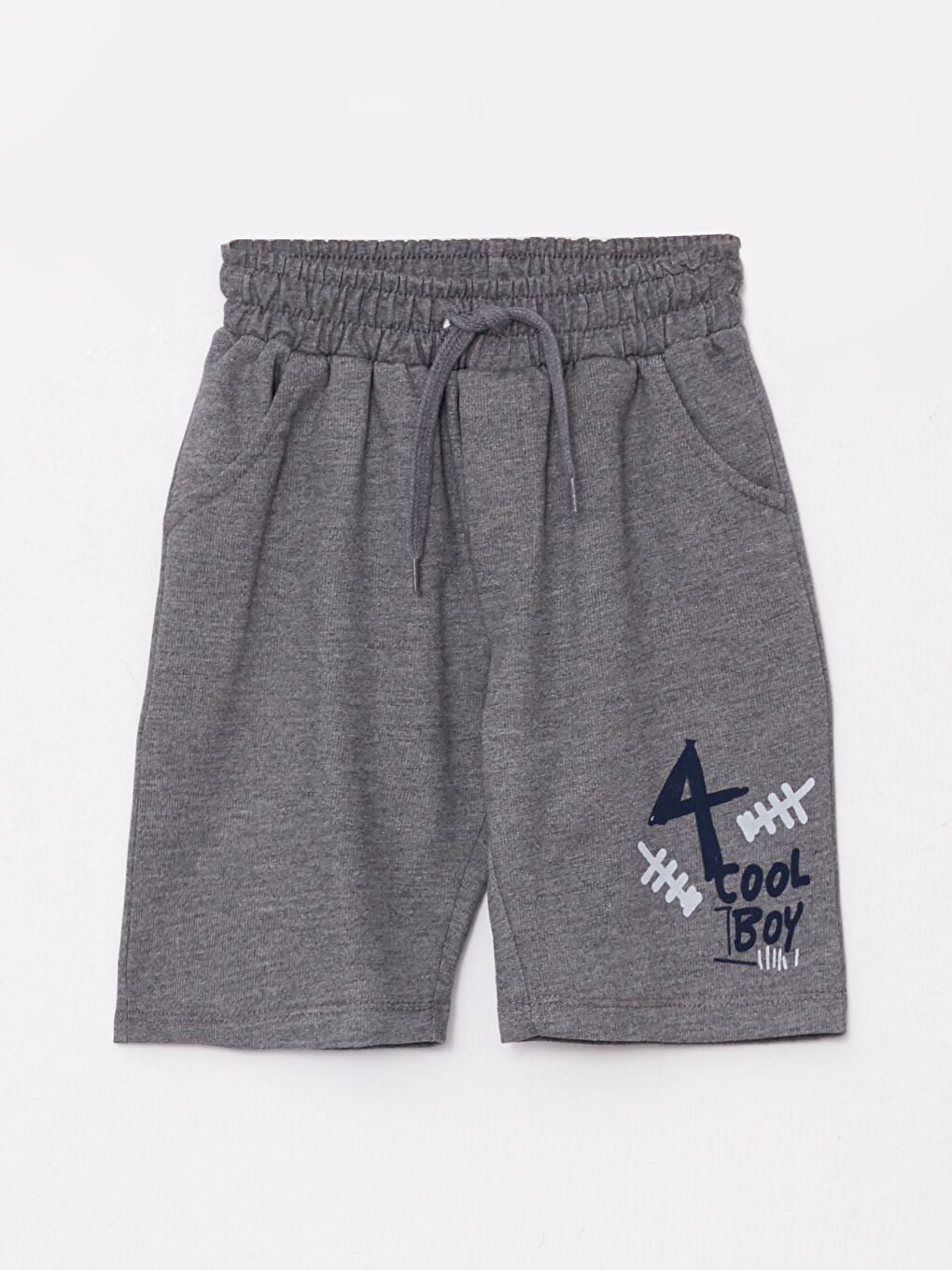 Gri Bisiklet Yaka Erkek Bebek Atlet ve Şort 2'li-2