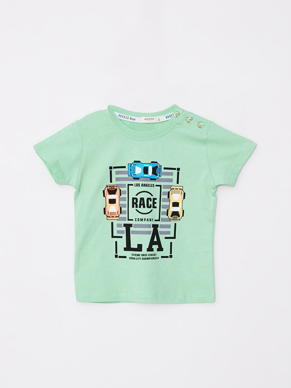 Yeşil Bisiklet Yaka Erkek Bebek 2'li Takım-1