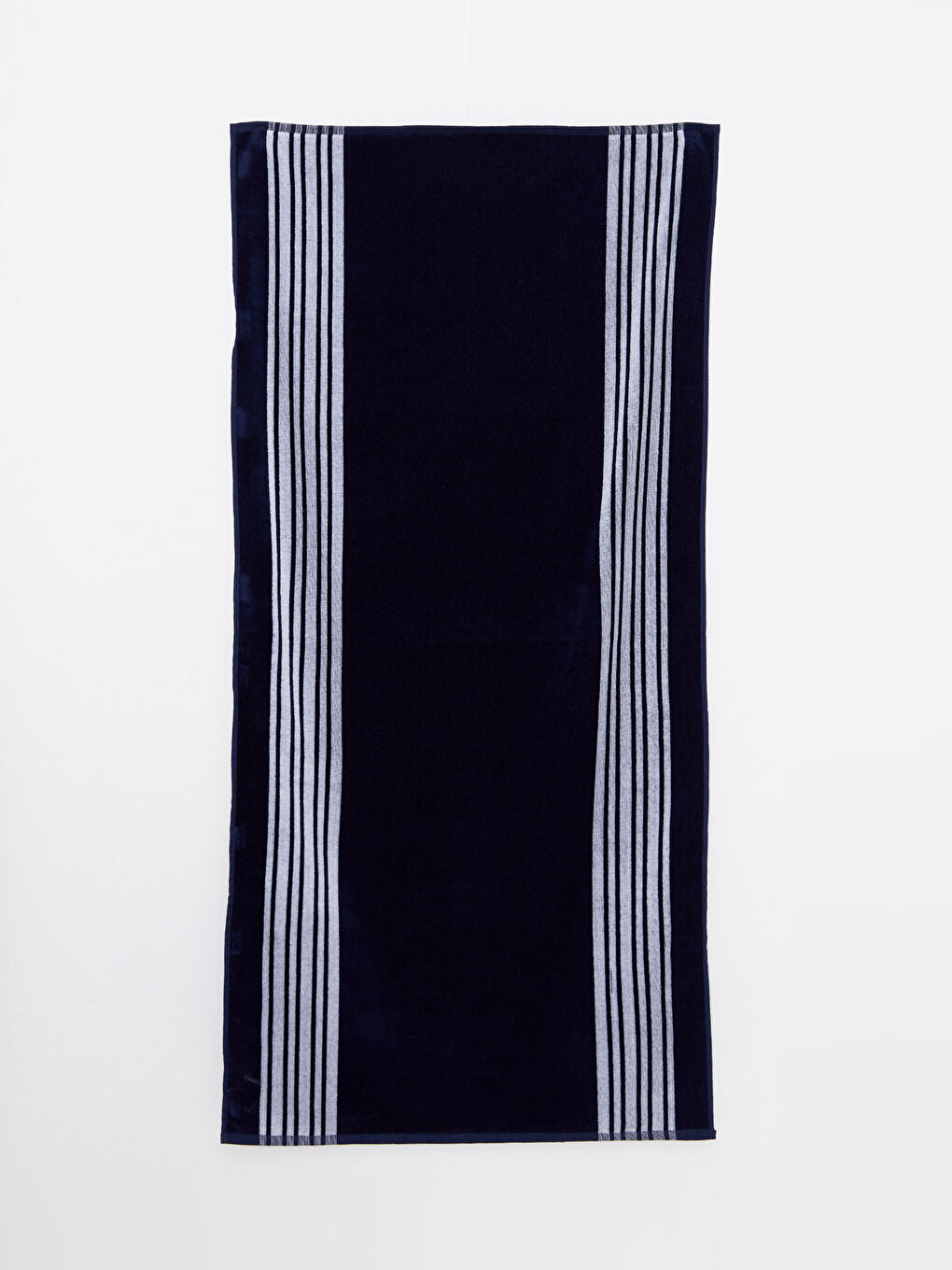 Lacivert Çizgili Pamuklu Plaj Havlusu 70x150 cm