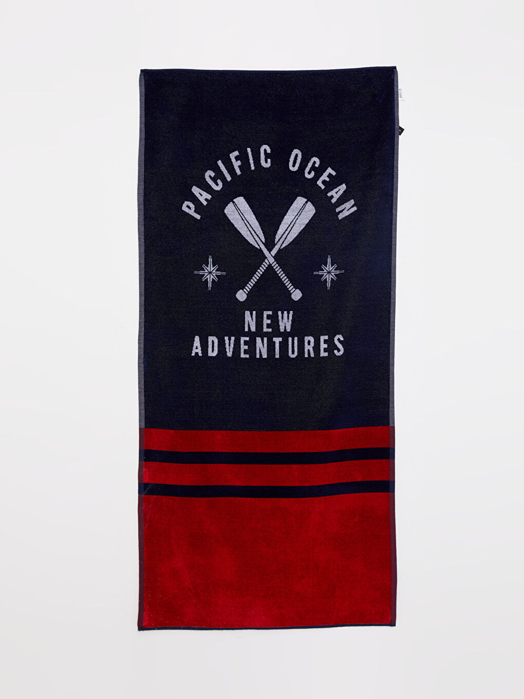 Lacivert Desenli Pamuklu Erkek Plaj Havlusu 70x150 cm