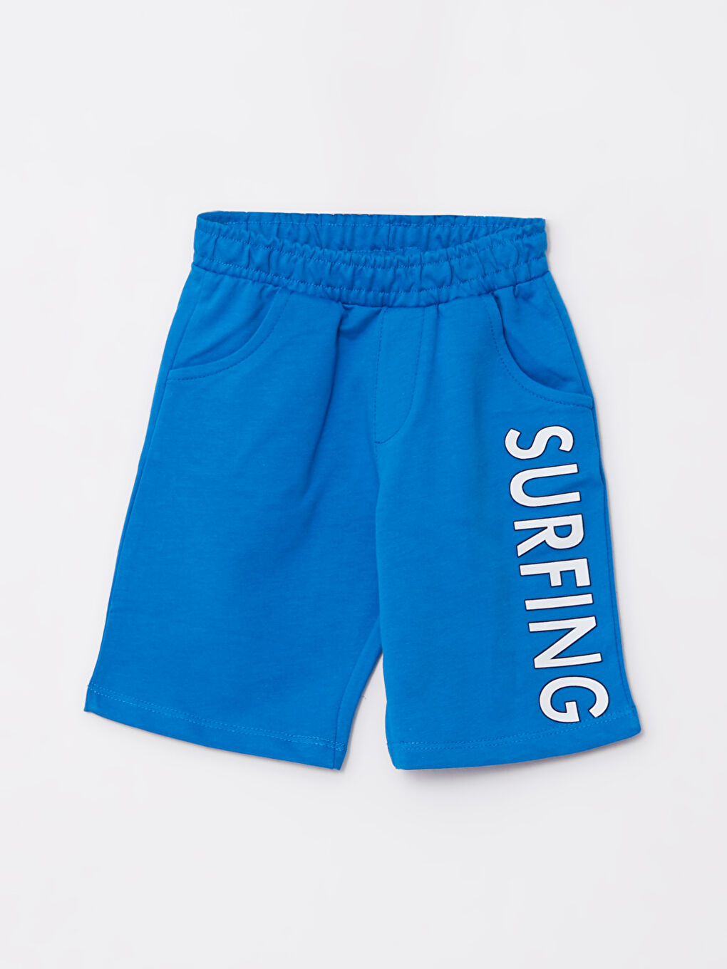 Ekru Bisiklet Yaka Baskılı Erkek Çocuk Atlet ve Şort-2