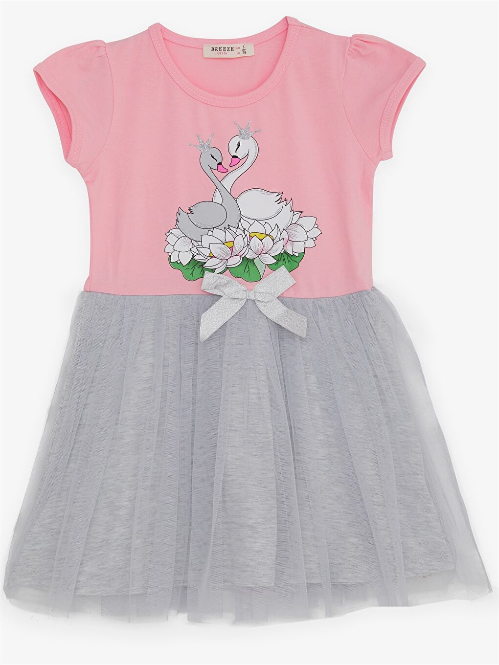 Pembe Bisiklet Yaka Kız Bebek Elbise