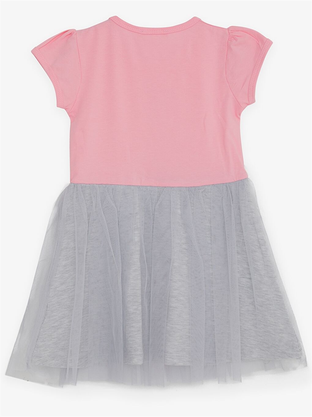 Pembe Bisiklet Yaka Kız Bebek Elbise-1