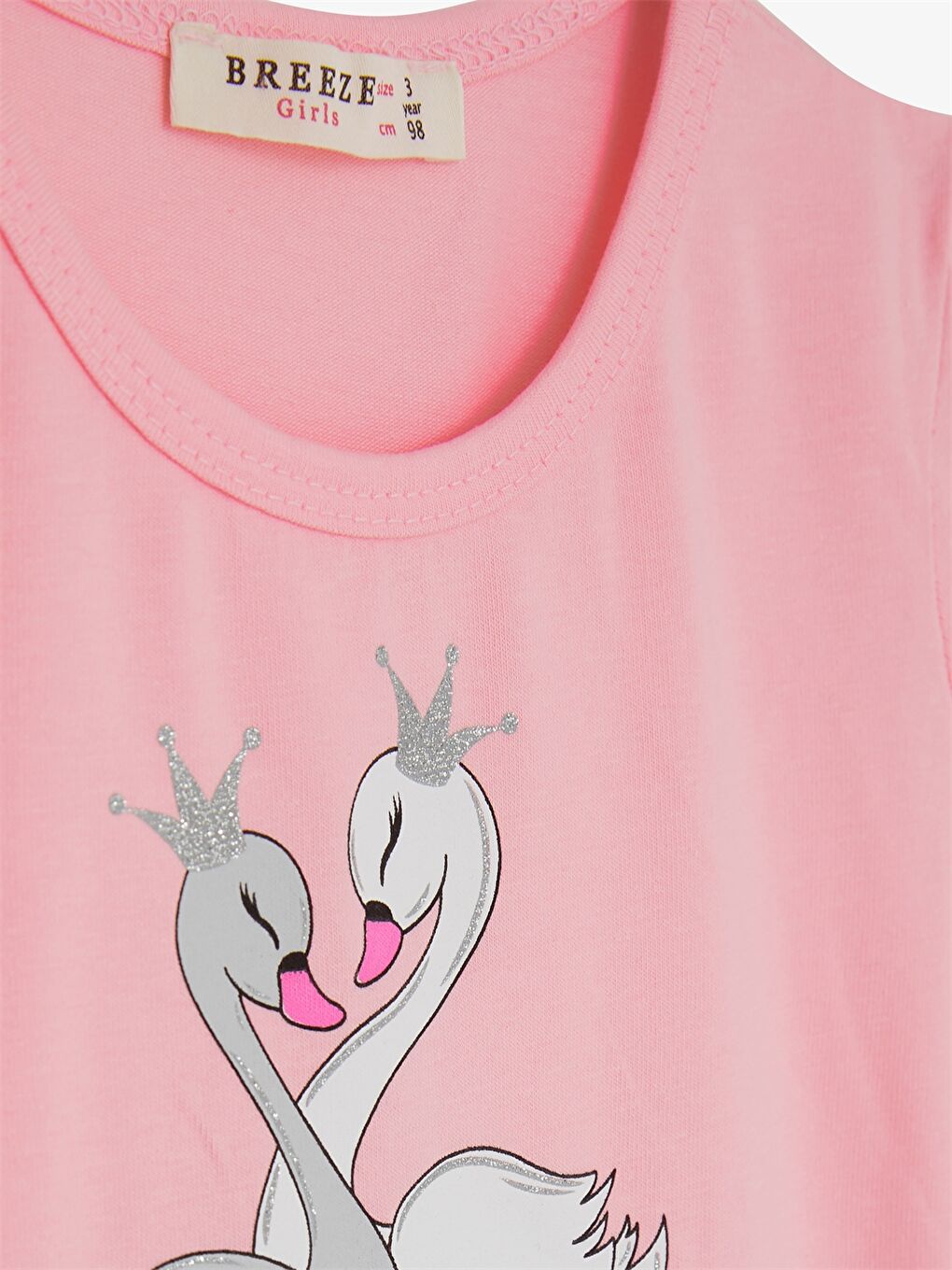 Pembe Bisiklet Yaka Kız Bebek Elbise-2