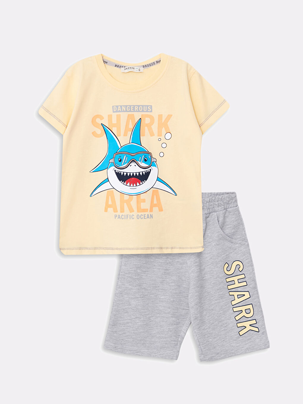 Sarı Bisiklet Yaka Erkek Bebek 2'li Takım