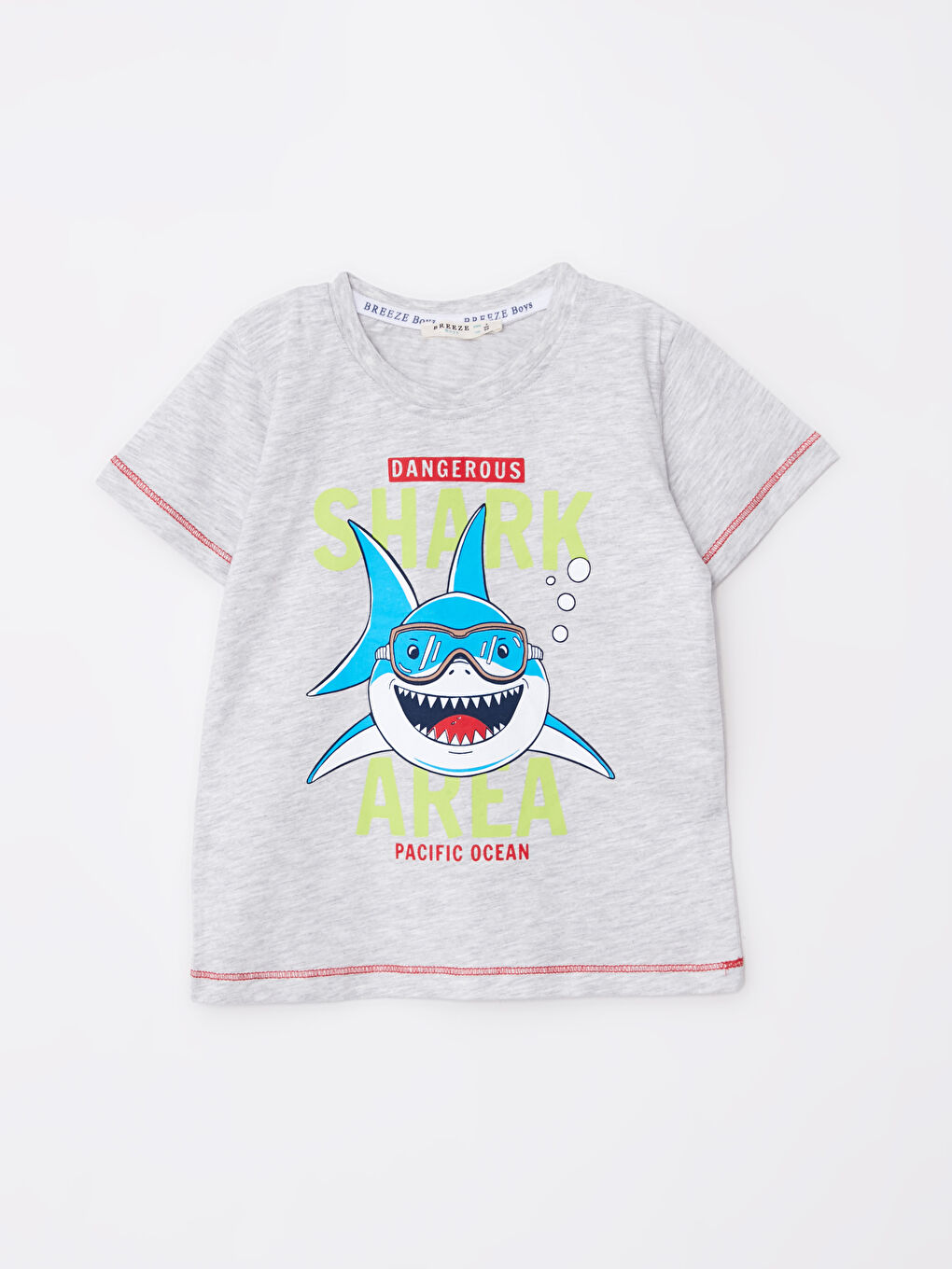 Gri Bisiklet Yaka Erkek Bebek 2'li Takım-1