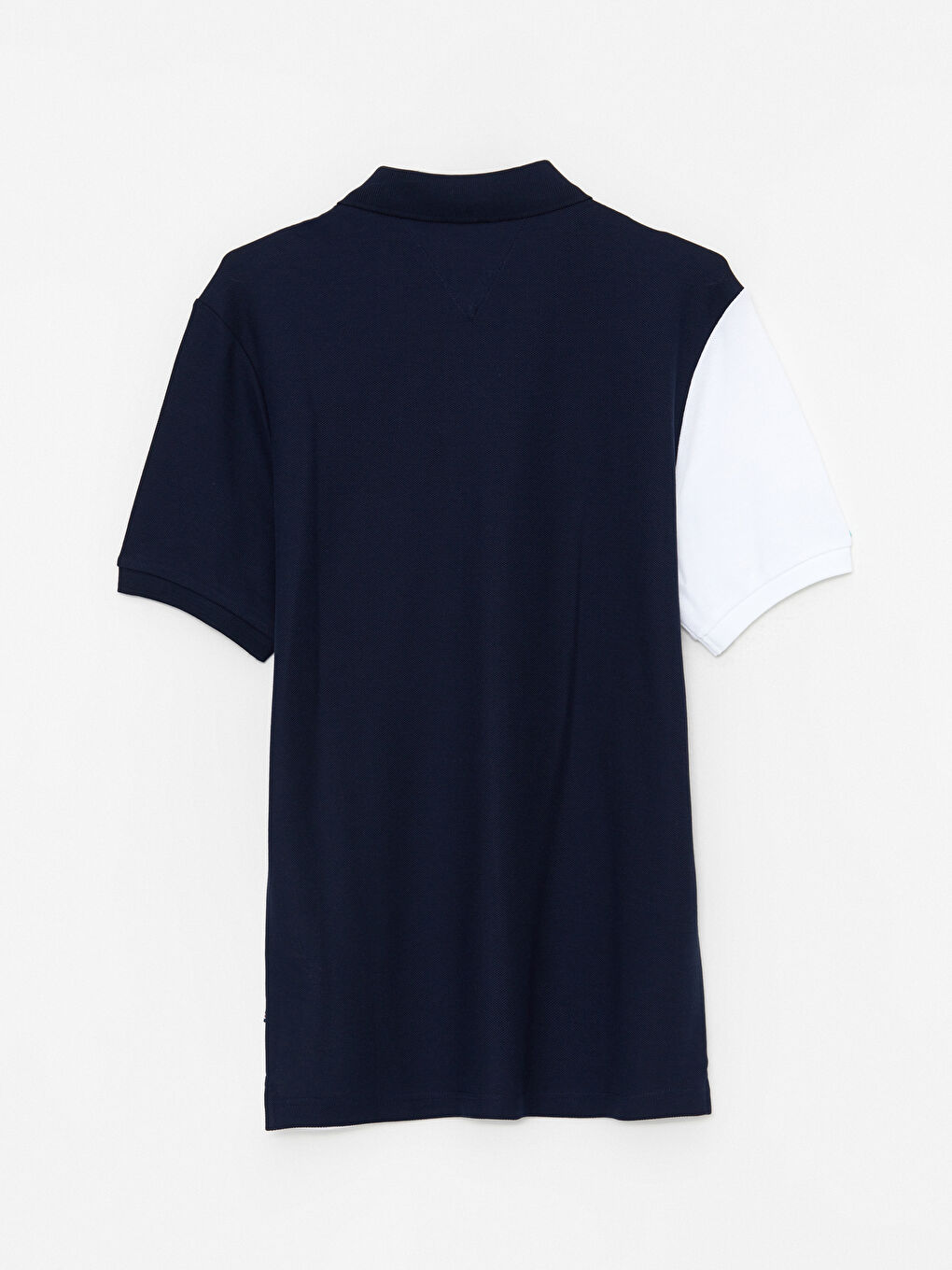 Lacivert Polo Yaka Kısa Kollu Renk Bloklu Erkek Tişört-7