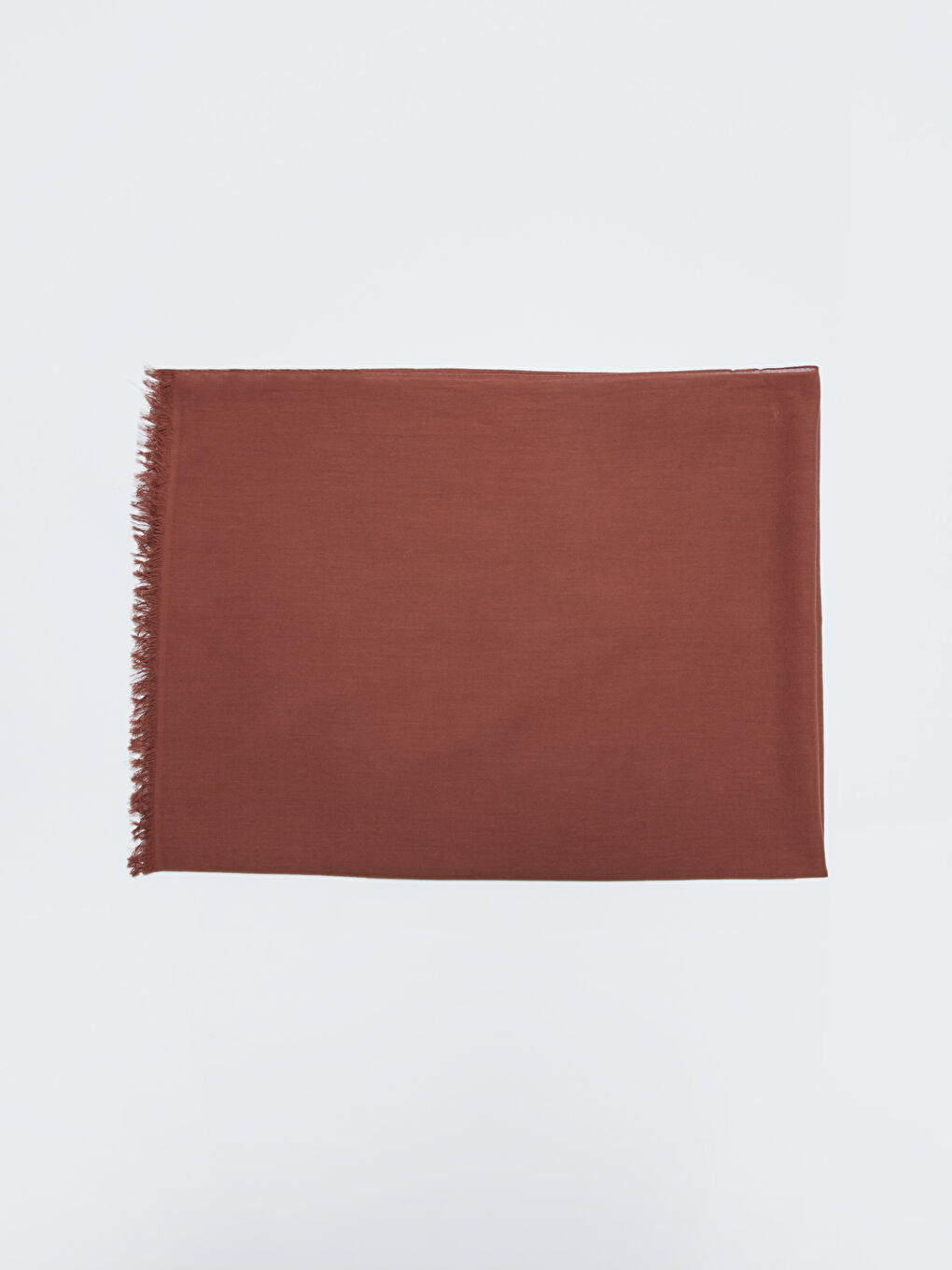 Kahverengi Düz Pamuklu Kadın Şal-1
