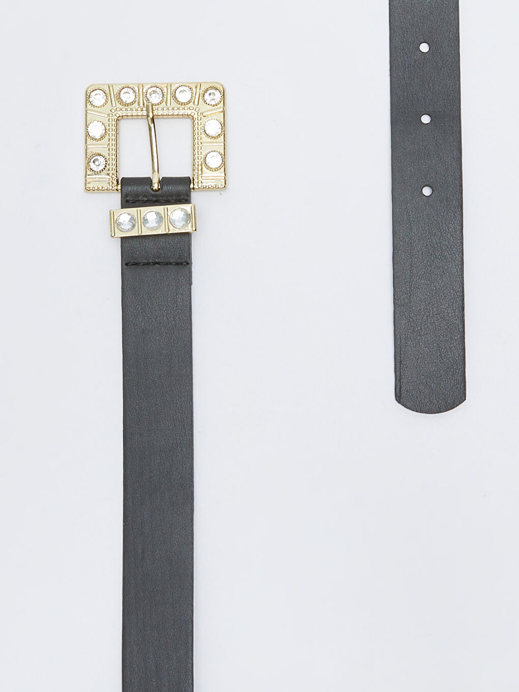 Siyah Deri Görünümlü Kadın Kemer-1