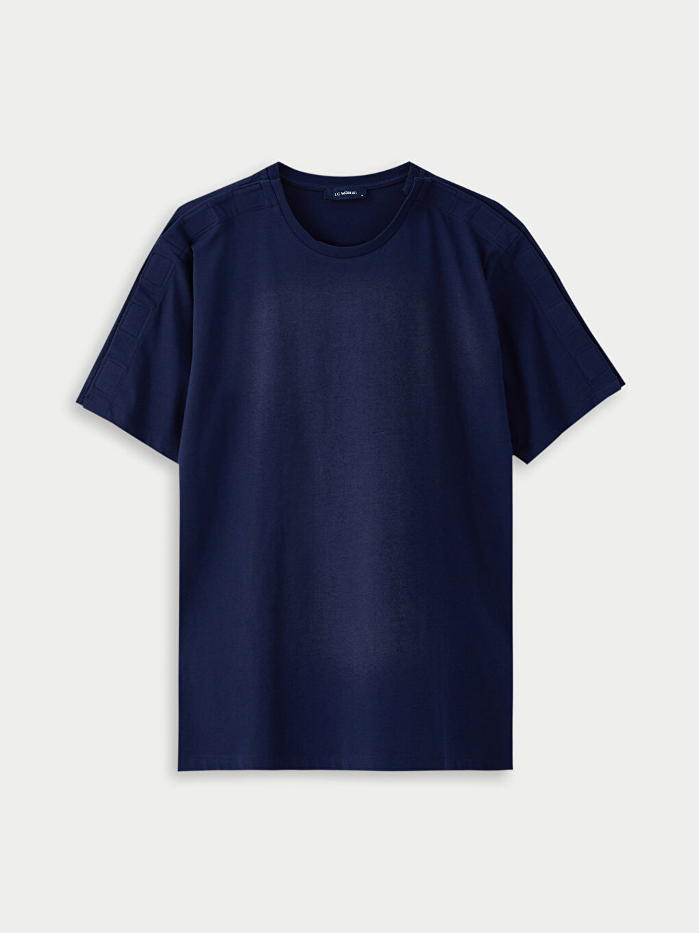 Lacivert Bisiklet Yaka Kısa Kollu Pamuklu Erkek Tişört-4