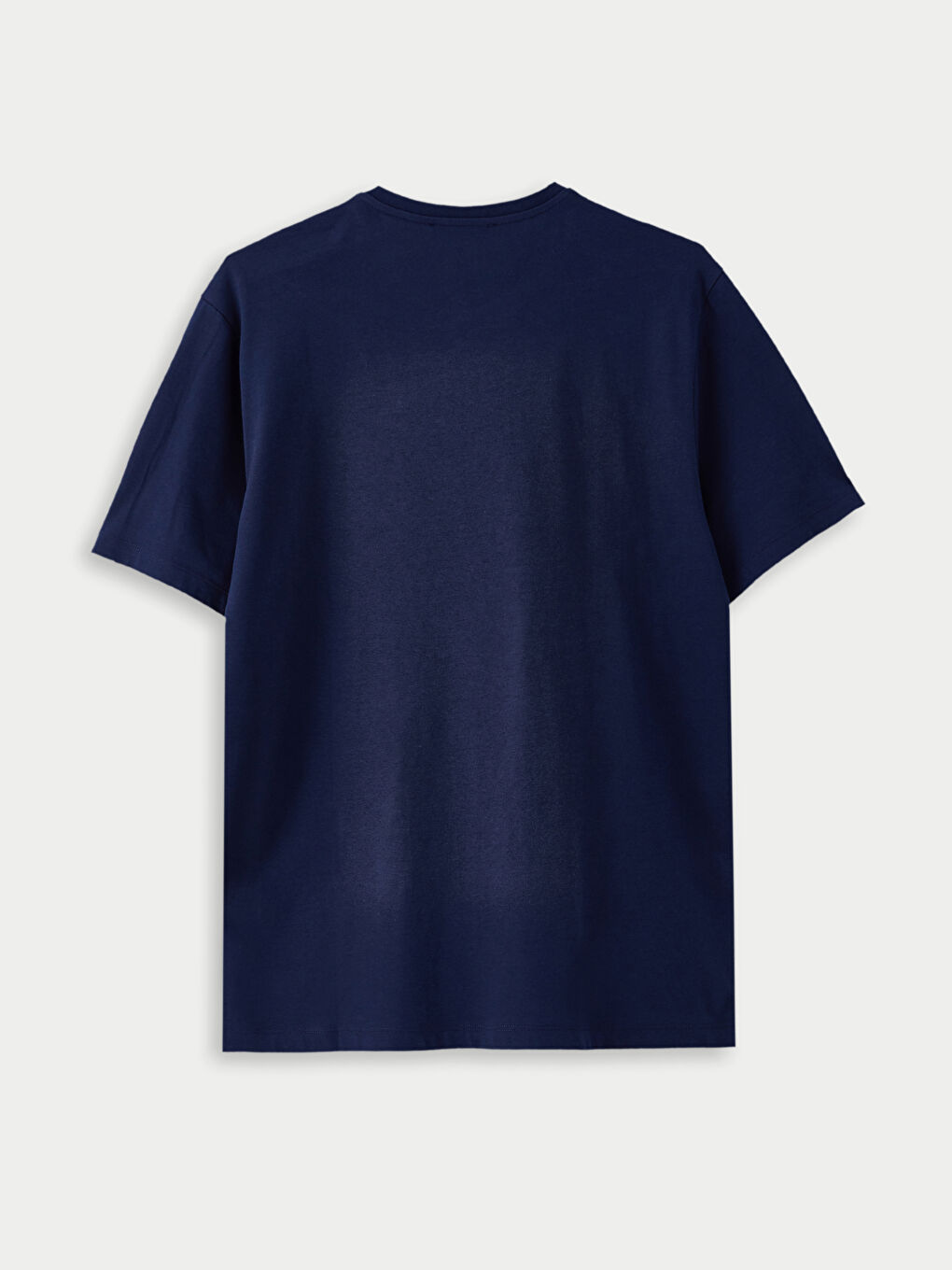 Lacivert Bisiklet Yaka Kısa Kollu Pamuklu Erkek Tişört-6