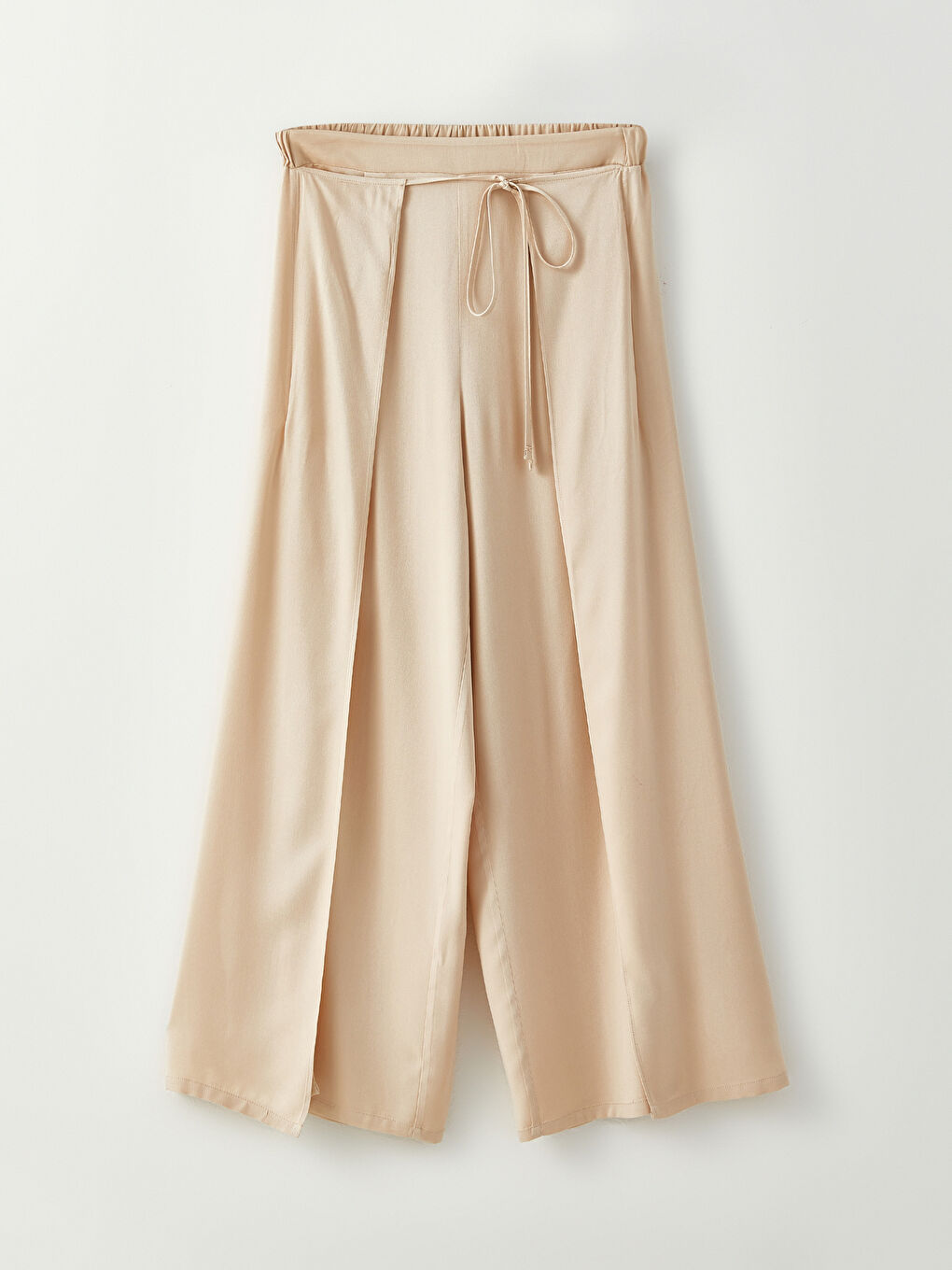 Pantaloni Drepți Dama Vâscoză Cu Talie Elastică Croială Confortabilă-5