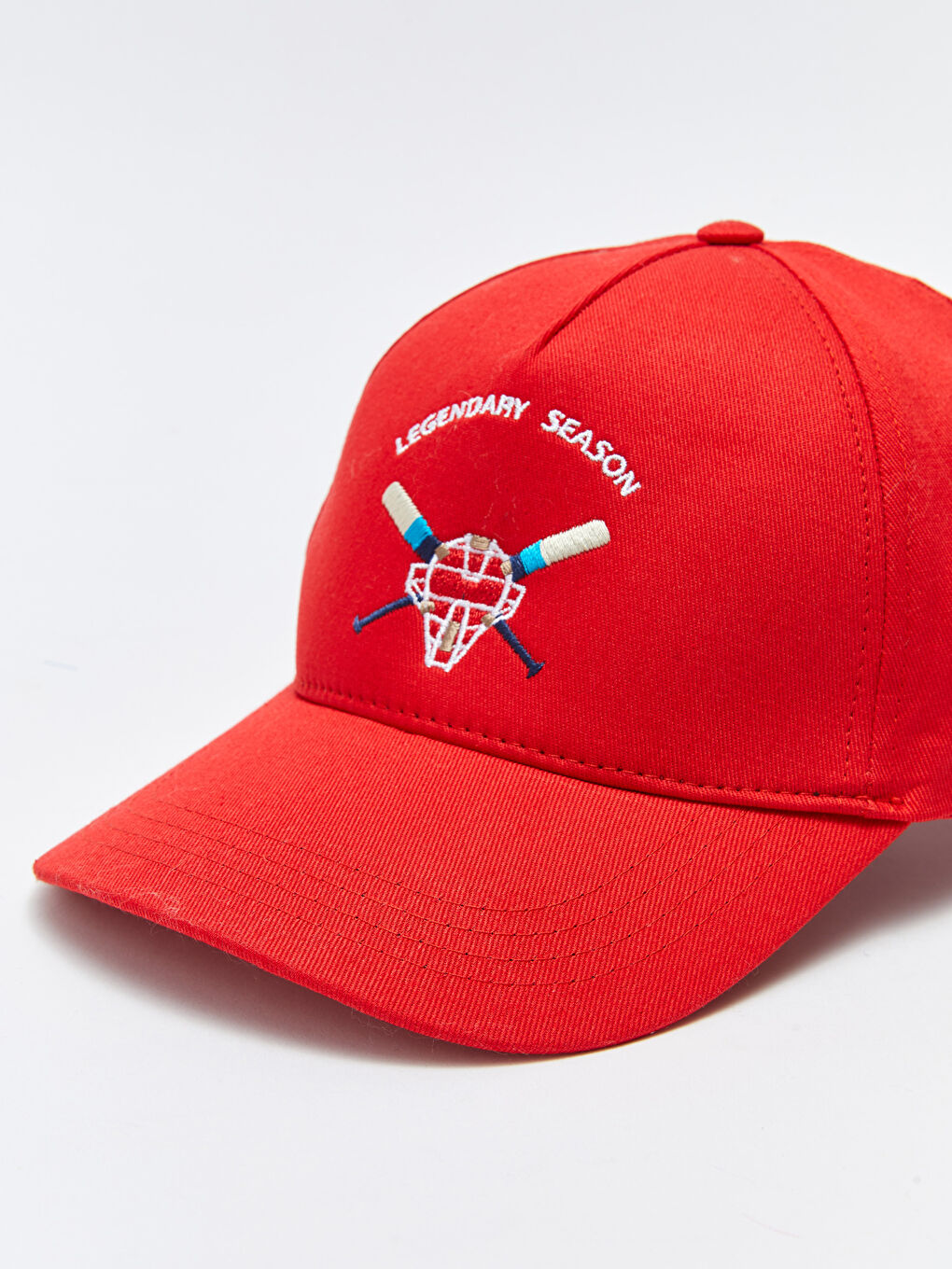 Kırmızı Nakışlı Erkek Kep Şapka-4