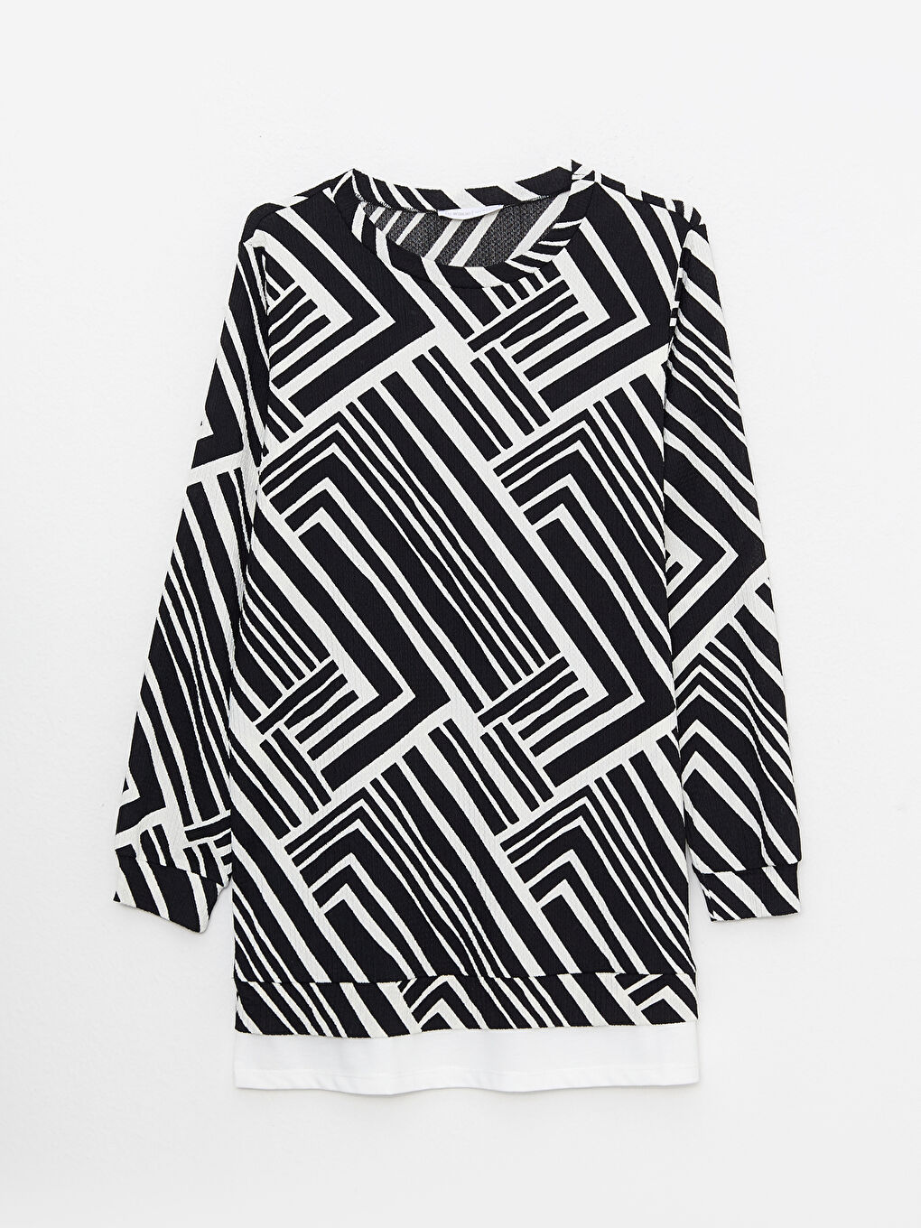 Crew Neck Patterned Long Sleeve Women's Tunic-4