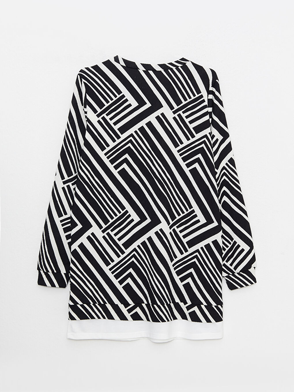 Crew Neck Patterned Long Sleeve Women's Tunic-5