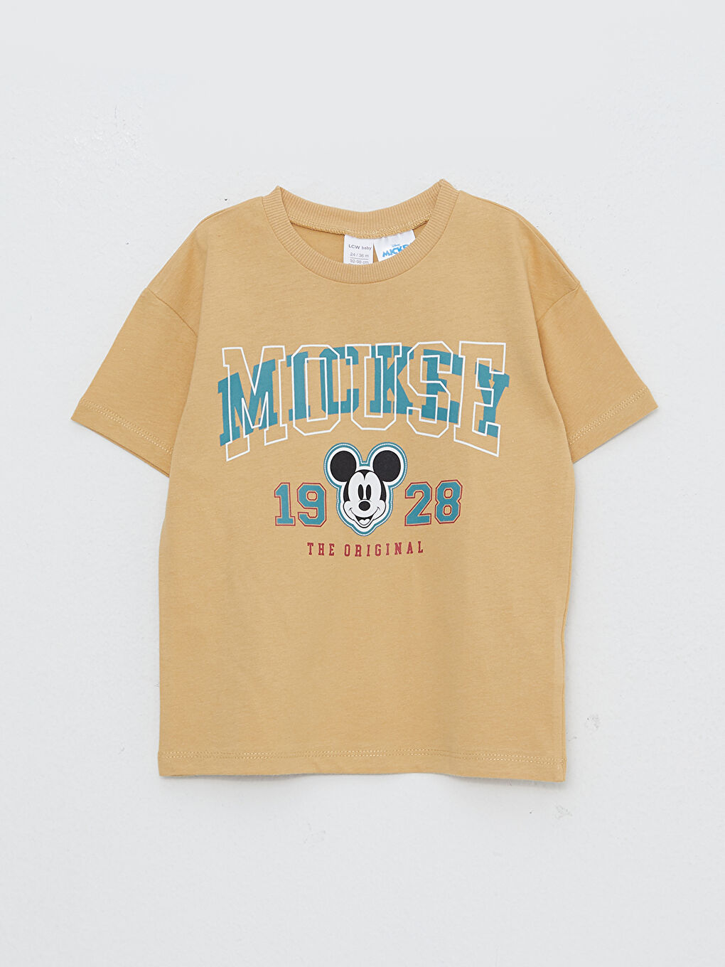 Crew Neck Short Sleeve Mickey Mouse Printed Cotton Baby Boy T-Shirt-2