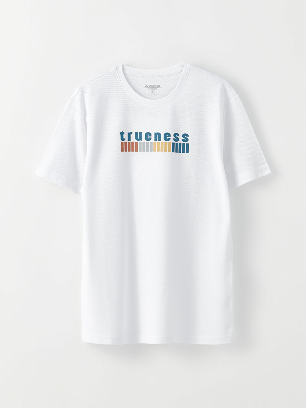 Ekru Bisiklet Yaka Kısa Kollu Baskılı Erkek Tişört-5