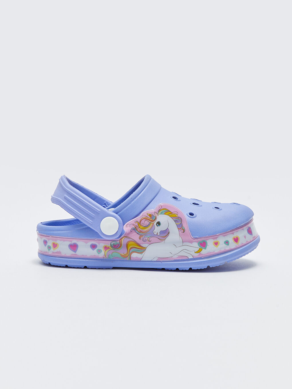 Lila Patch Detaylı Önü Kapalı Kız Çocuk Plaj Sandaleti-1