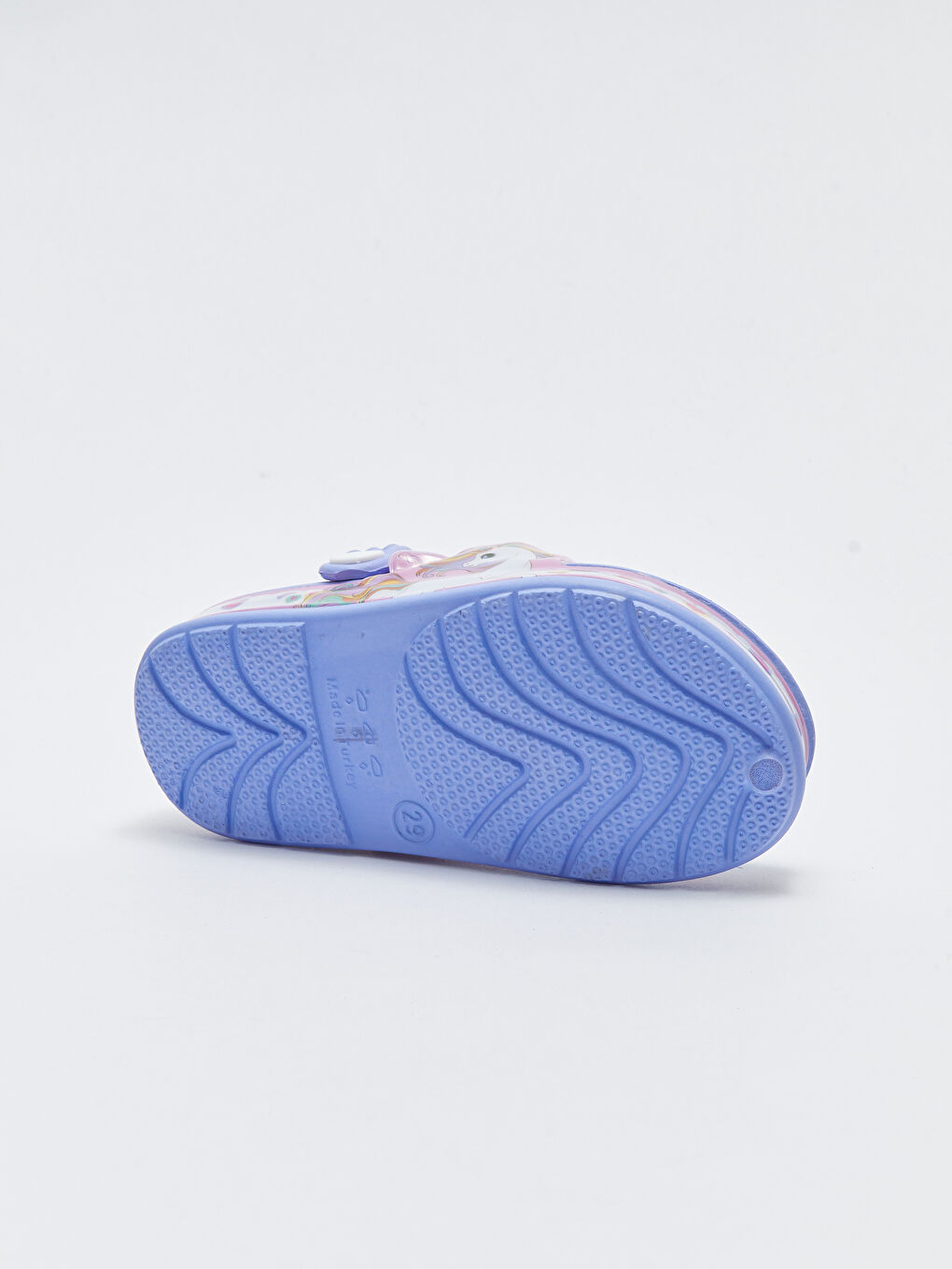 Lila Patch Detaylı Önü Kapalı Kız Çocuk Plaj Sandaleti-3