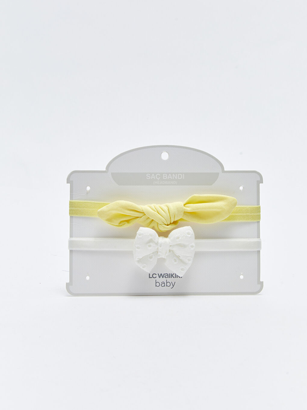 Ekru Fiyonk Detaylı Kız Bebek Saç Bandı 2'li-1