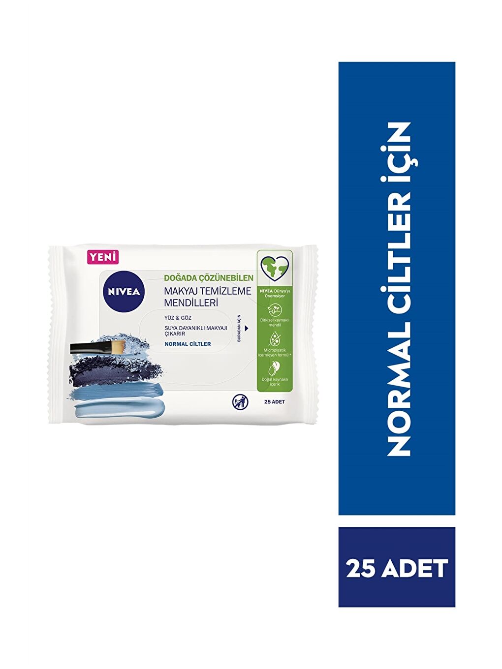3'ü 1 Arada Makyaj Temizleme Mendili Normal/Karma Cilt