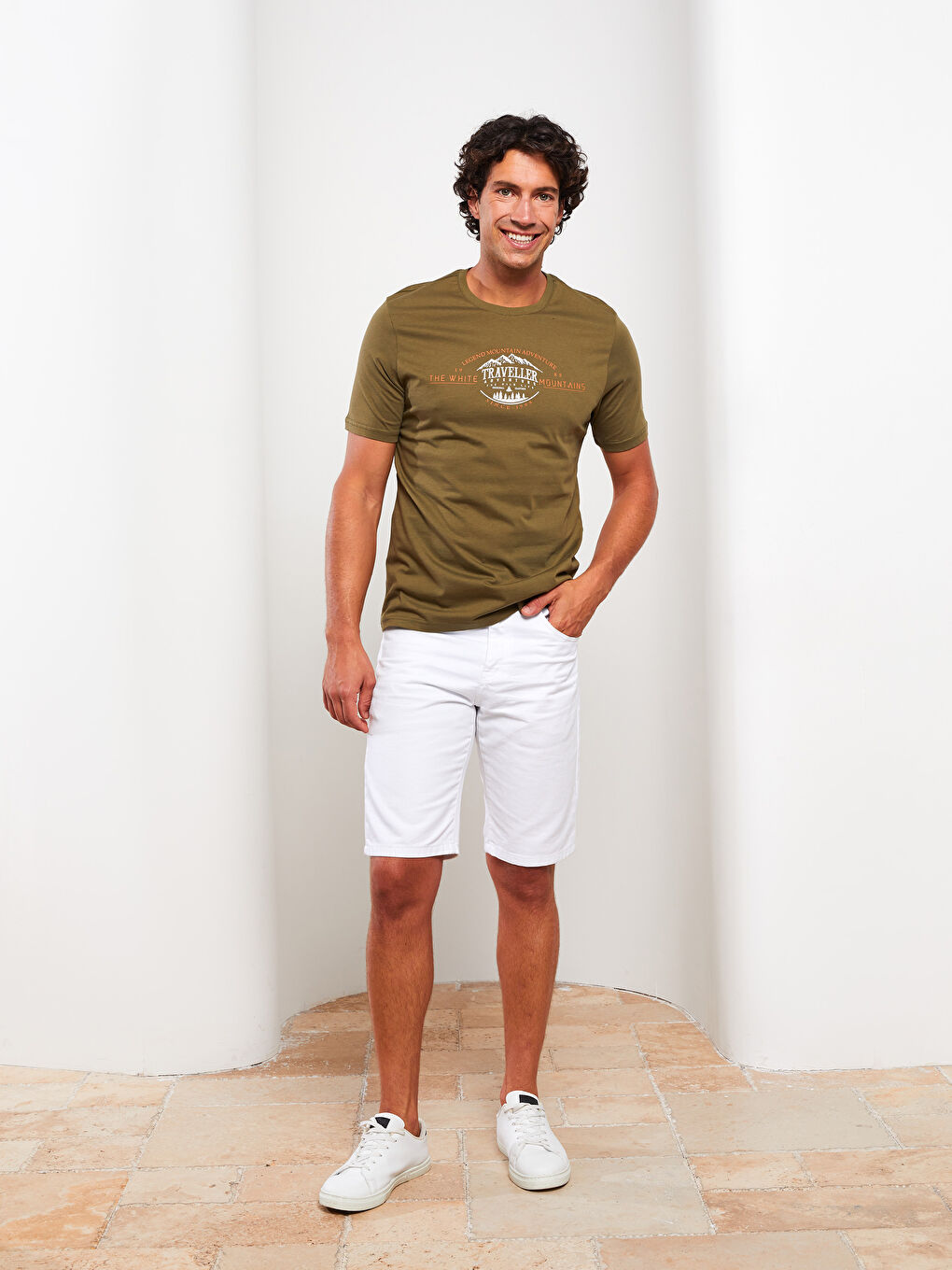 SOUTHBLUE Crew Neck Short Sleeve Printed Combed Cotton Men's T-shirt -S2NE72Z8-H2T
