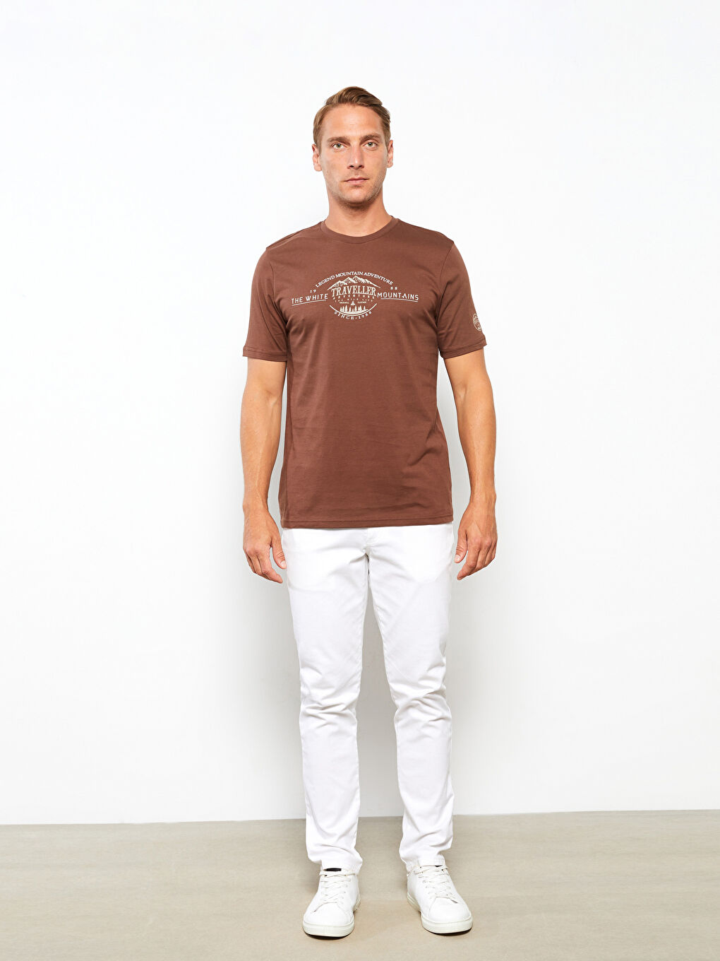 SOUTHBLUE Crew Neck Short Sleeve Printed Combed Cotton Men's T-shirt -S2NE72Z8-HKQ