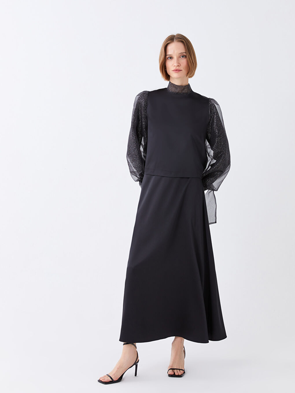 Siyah Kadın A Kesim Düz Abiye Etek