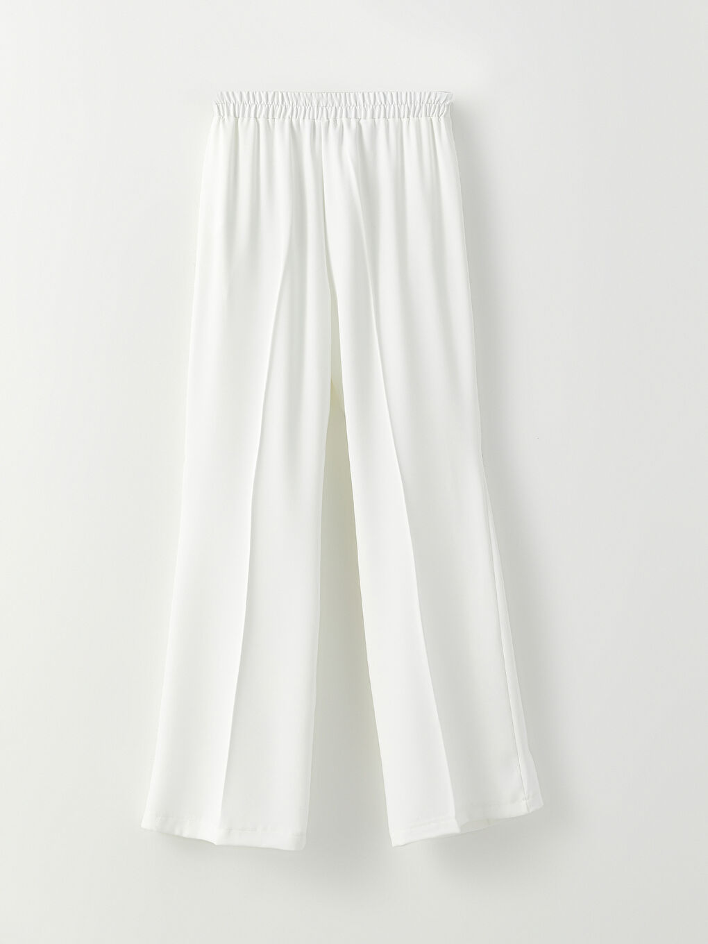 Damen Elastische Taille Standard Passform Schlichte Abendhosen-7