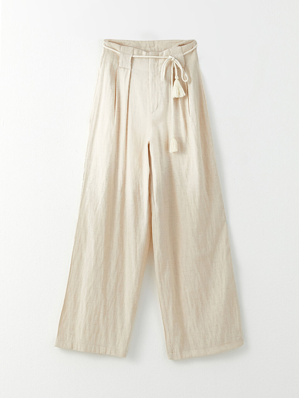 Pantaloni Largi Simpli cu Croială Standard pentru Femei-5