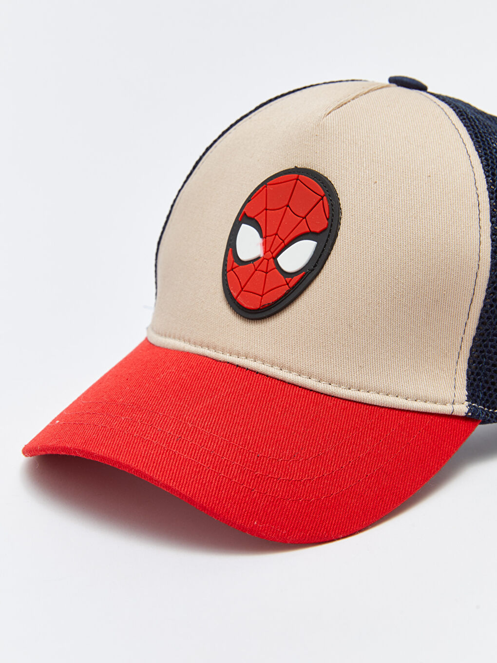 Ekru Spiderman Lisanslı Renk Bloklu Erkek Çocuk Kep Şapka-1