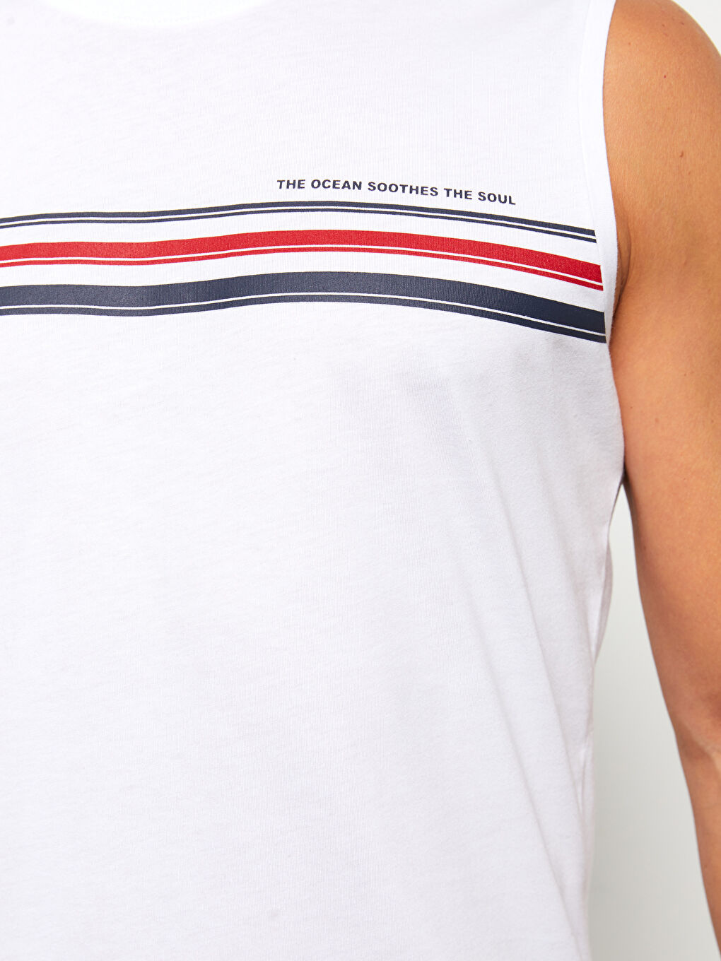 Crew Neck Printed Jersey Men's Sleeveless T-Shirt-3